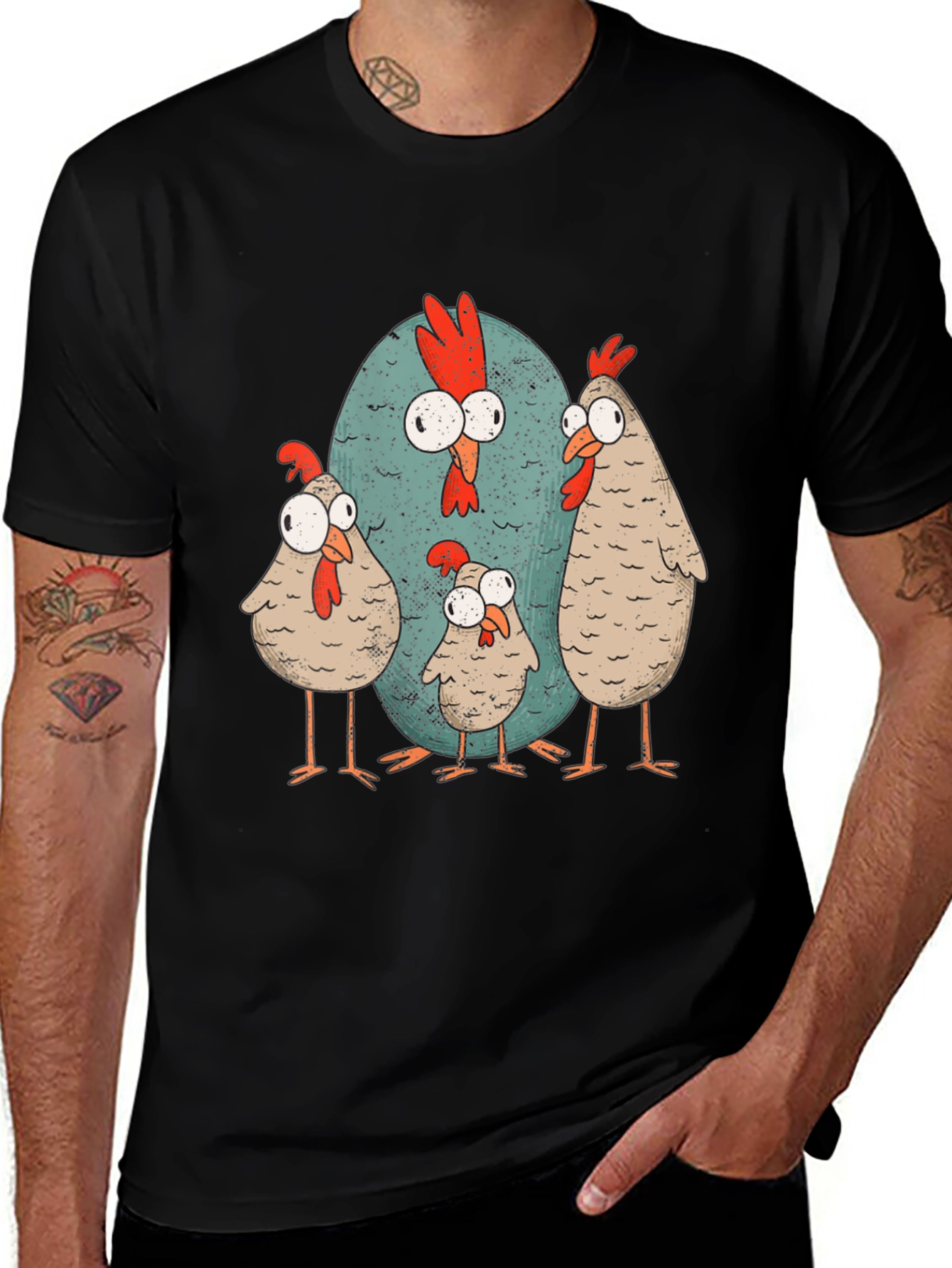 Variant 11 of Funny Chicken Graphic Tee - Quirky Cartoon Design