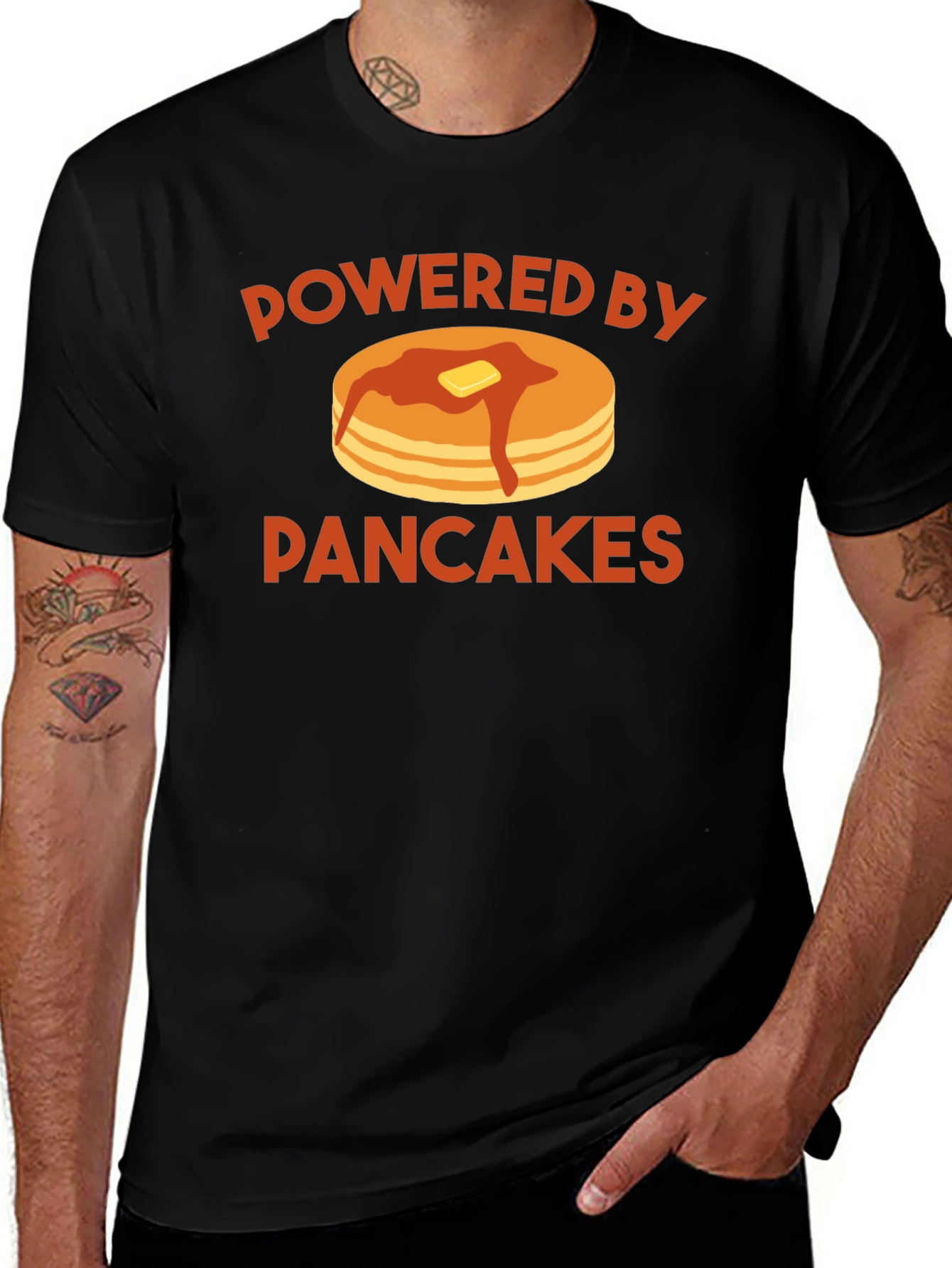 Variant 27 of Powered By Pancakes T-Shirt
