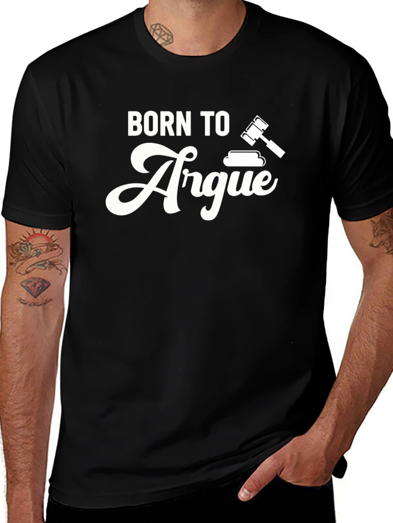 Born to Argue Black Cotton T-Shirt - Lawyer Gift