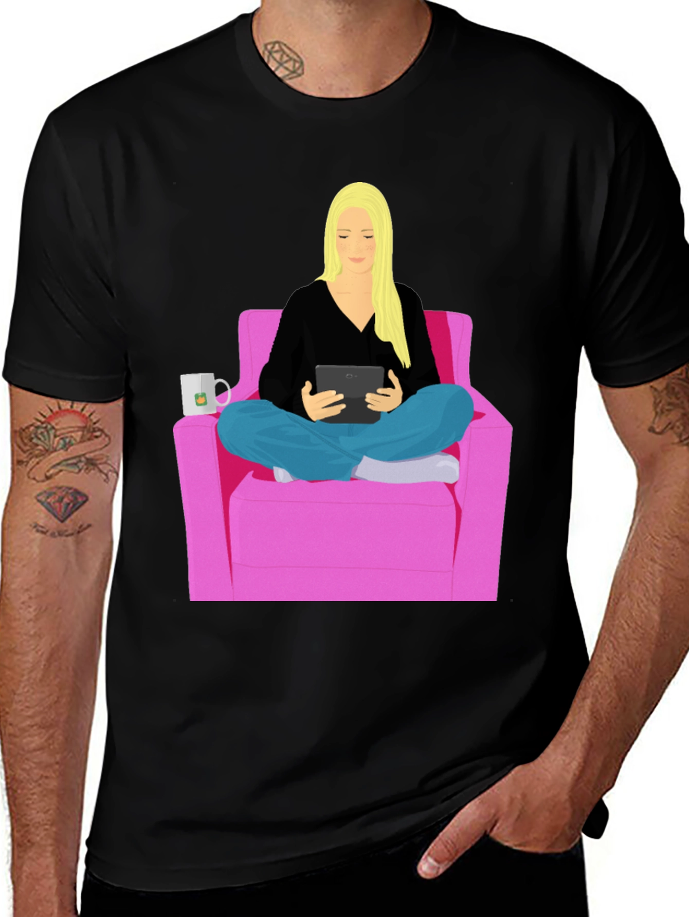 Variant 30 of Relaxed Woman Reading T-Shirt