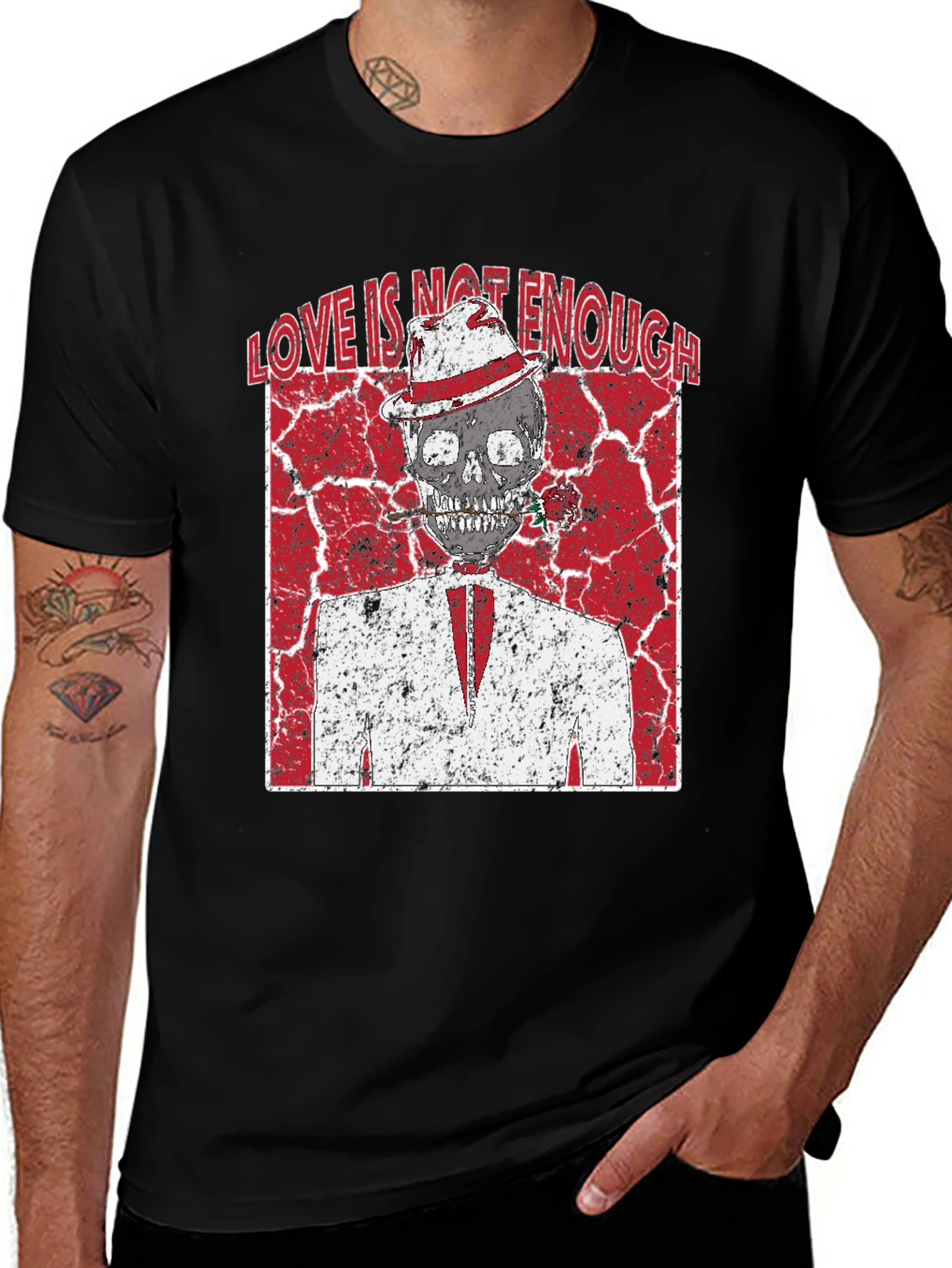 Love is Not Enough T-Shirt Skeleton Graphic Tee