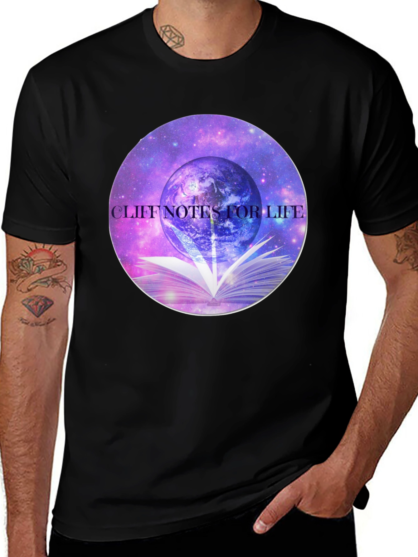 Variant 18 of Cliff Notes for Life T-Shirt - Celestial Book Design