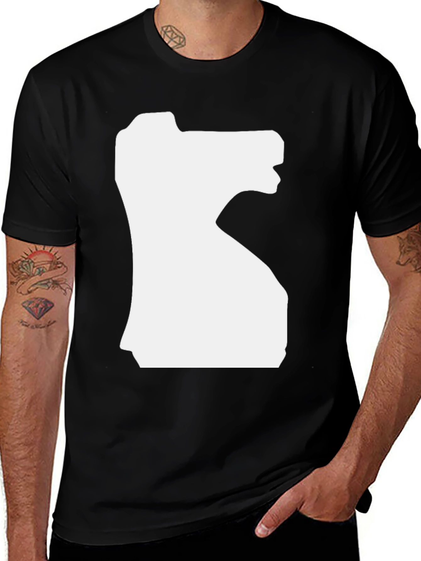 Variant 29 of Abstract Silhouette Graphic Tee - Black