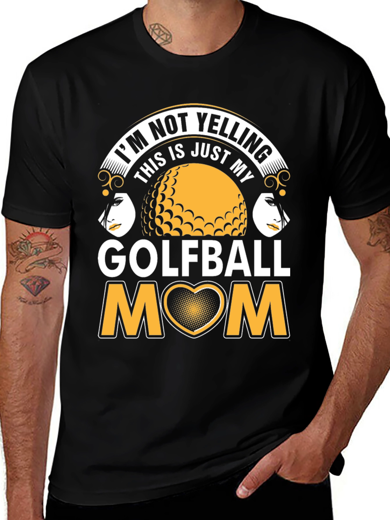 Golfball Mom T-Shirt - I'm Not Yelling