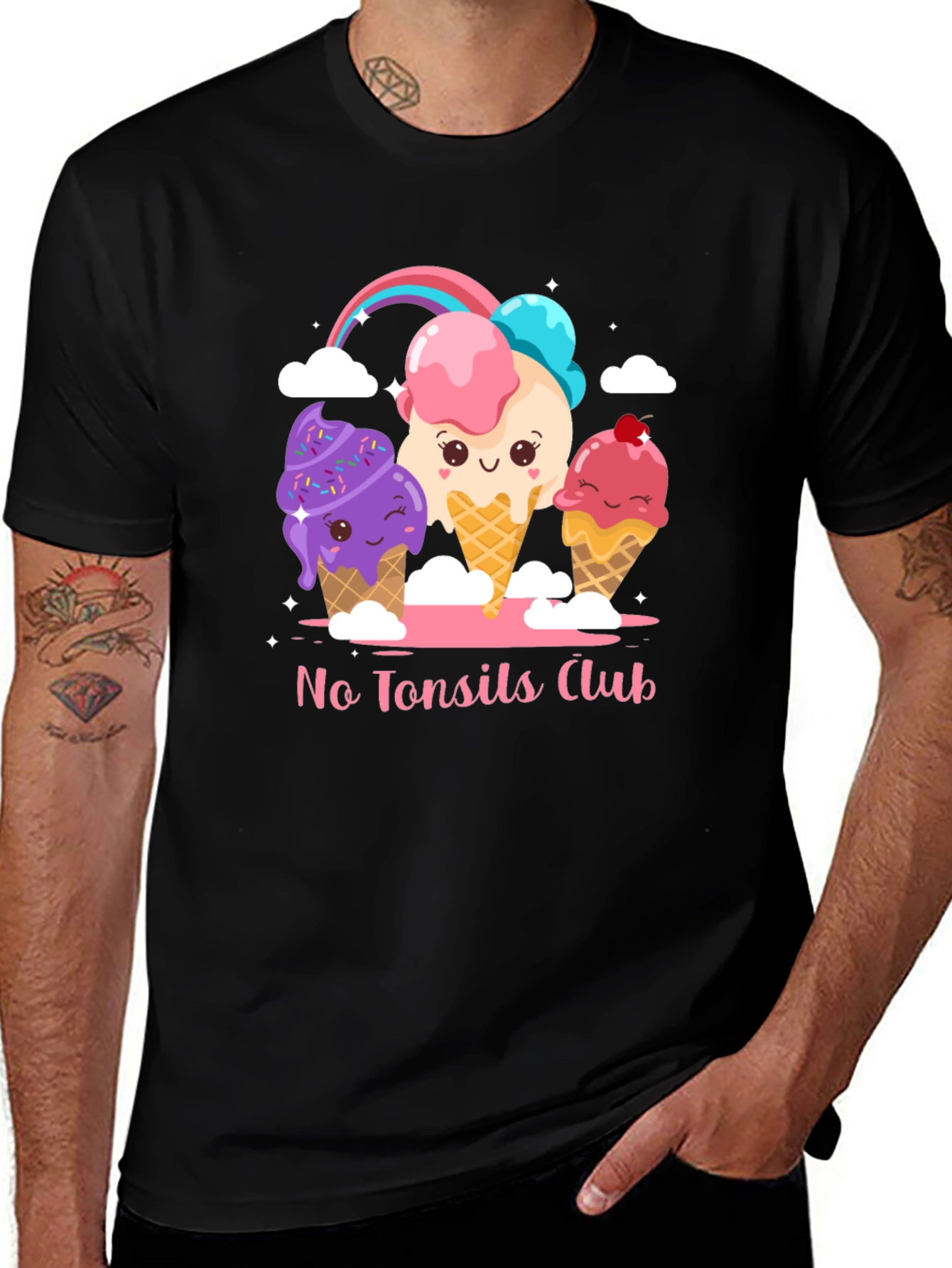 No Tonsils Club Ice Cream Graphic T-Shirt