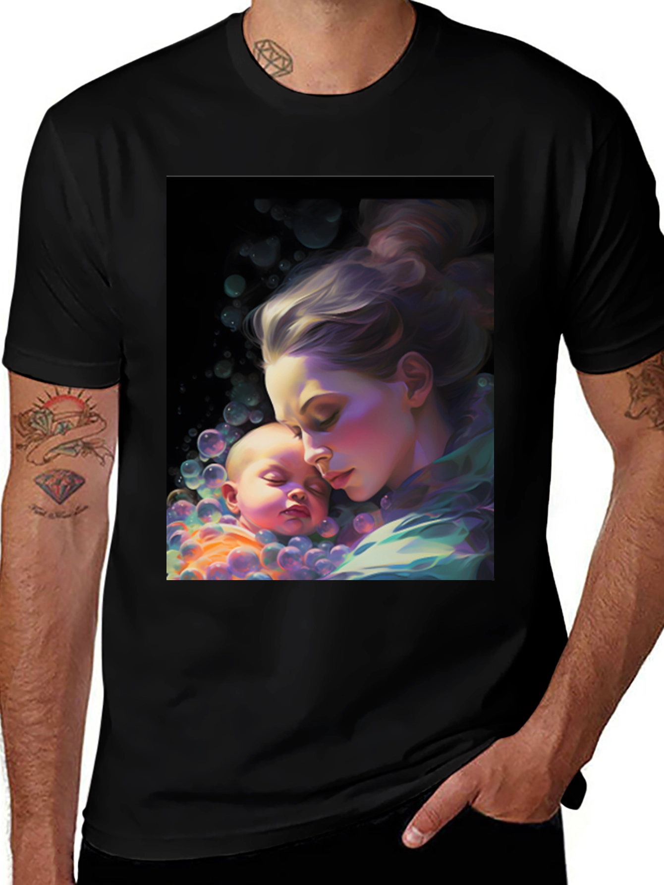 Variant 24 of Artistic Mother & Baby Graphic Tee