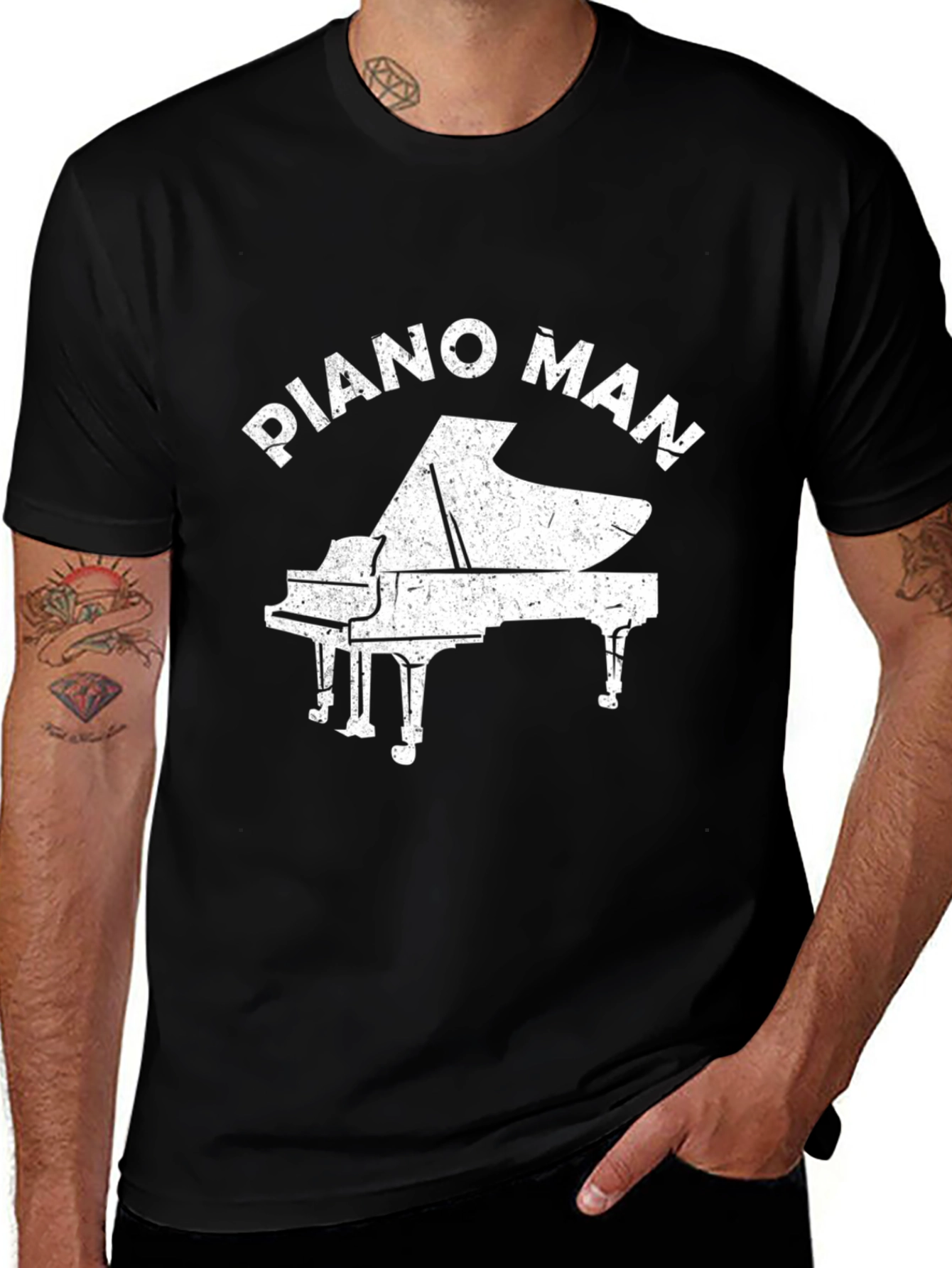 Piano Man Graphic Tee - Music Lover T-Shirt