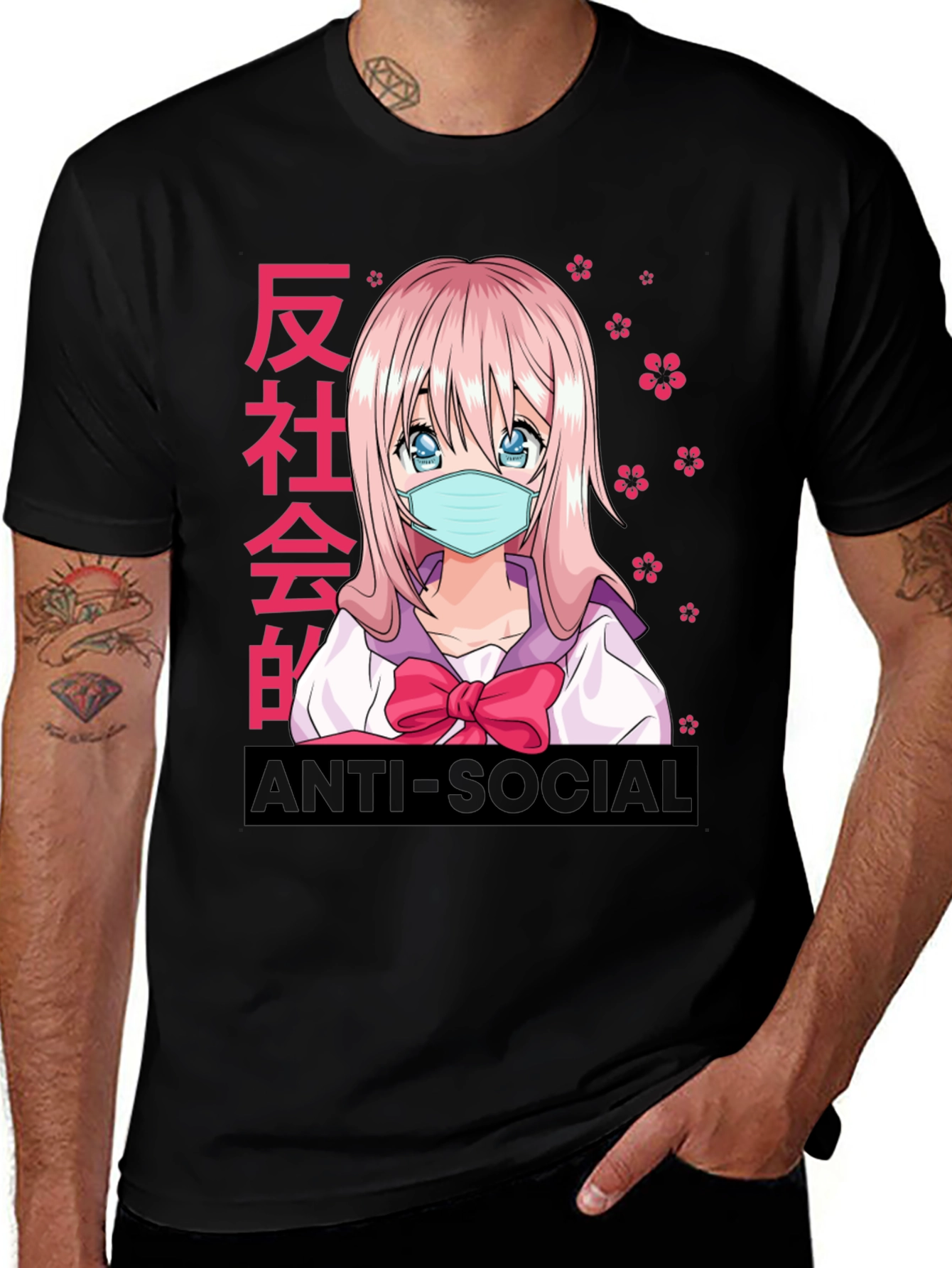 Variant 14 of Anti-Social Anime Girl T-Shirt