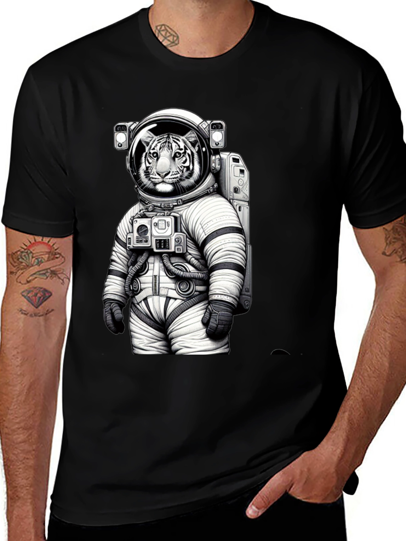 Variant 11 of Tiger Astronaut Graphic T-Shirt - Space Cat Tee