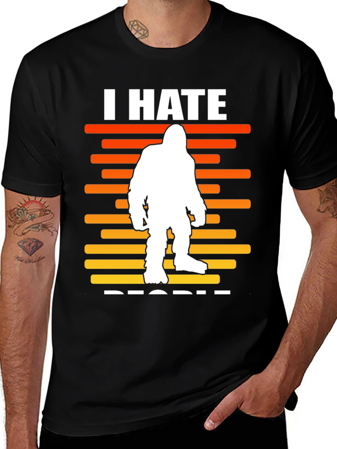 Variant 7 of I Hate People Bigfoot Graphic Tee