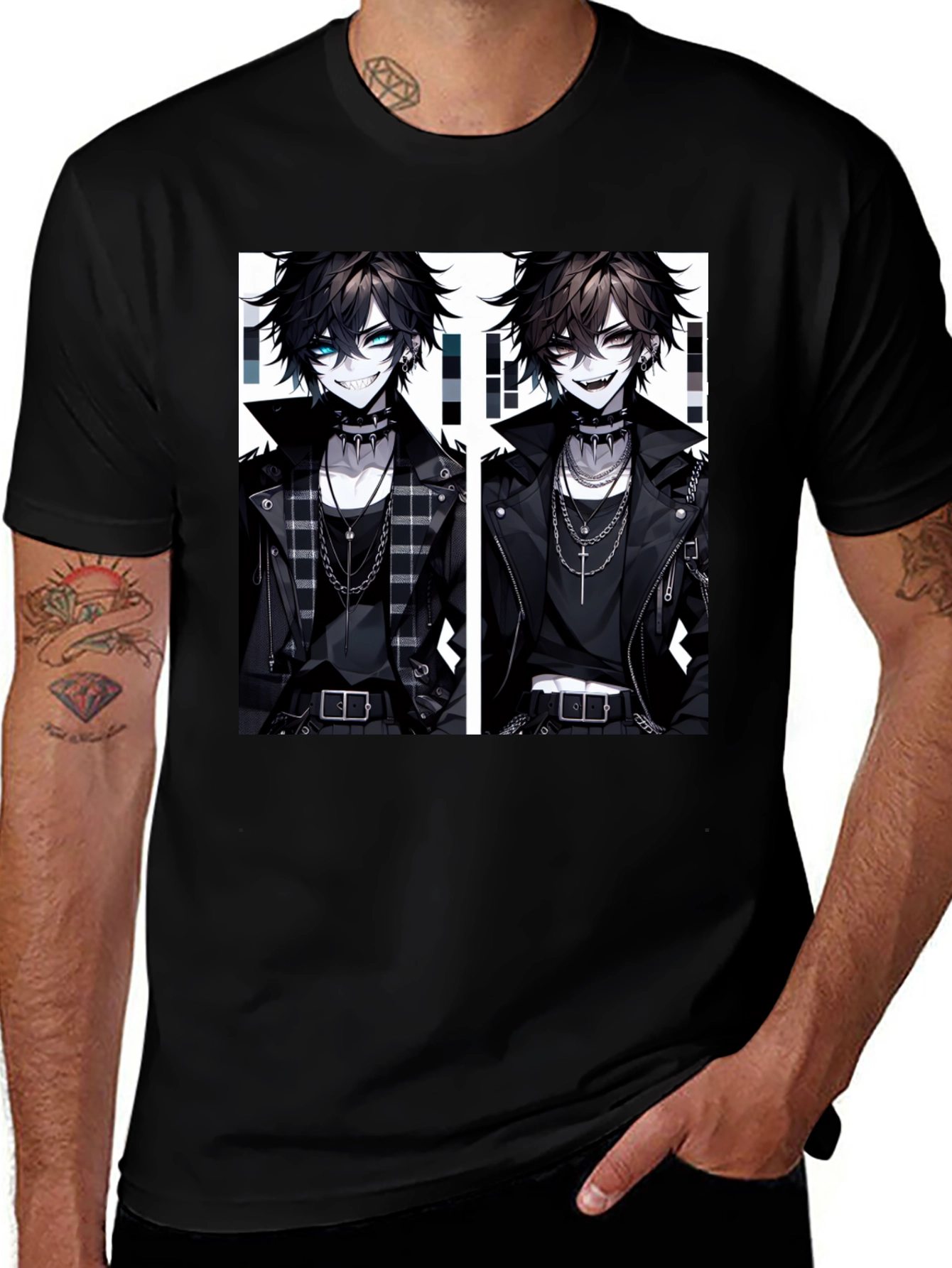 Variant 3 of Edgy Anime Boy T-Shirt - Graphic Print