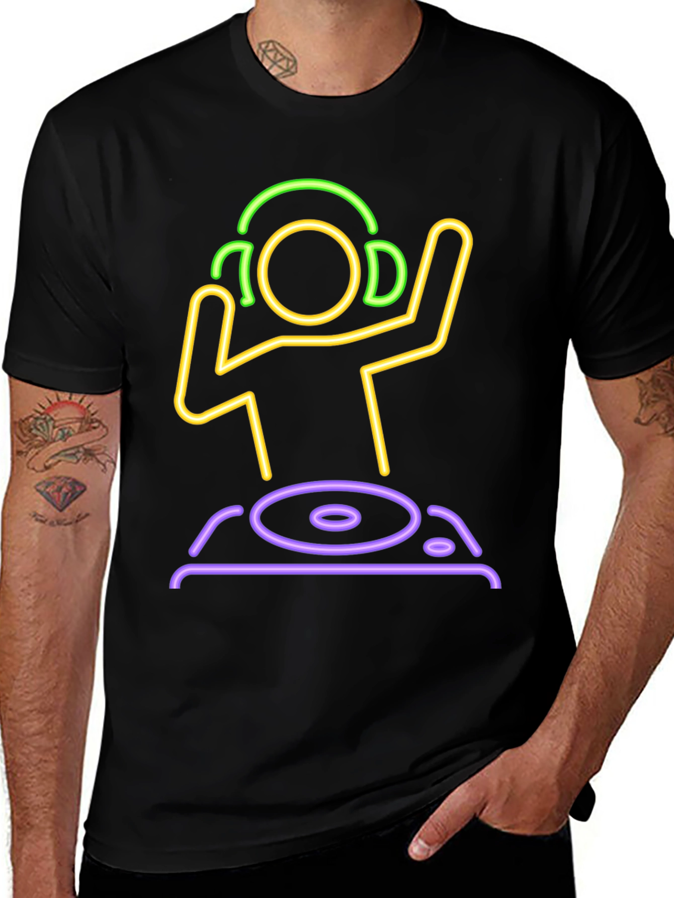 Neon DJ Graphic T-Shirt - Party Ready!