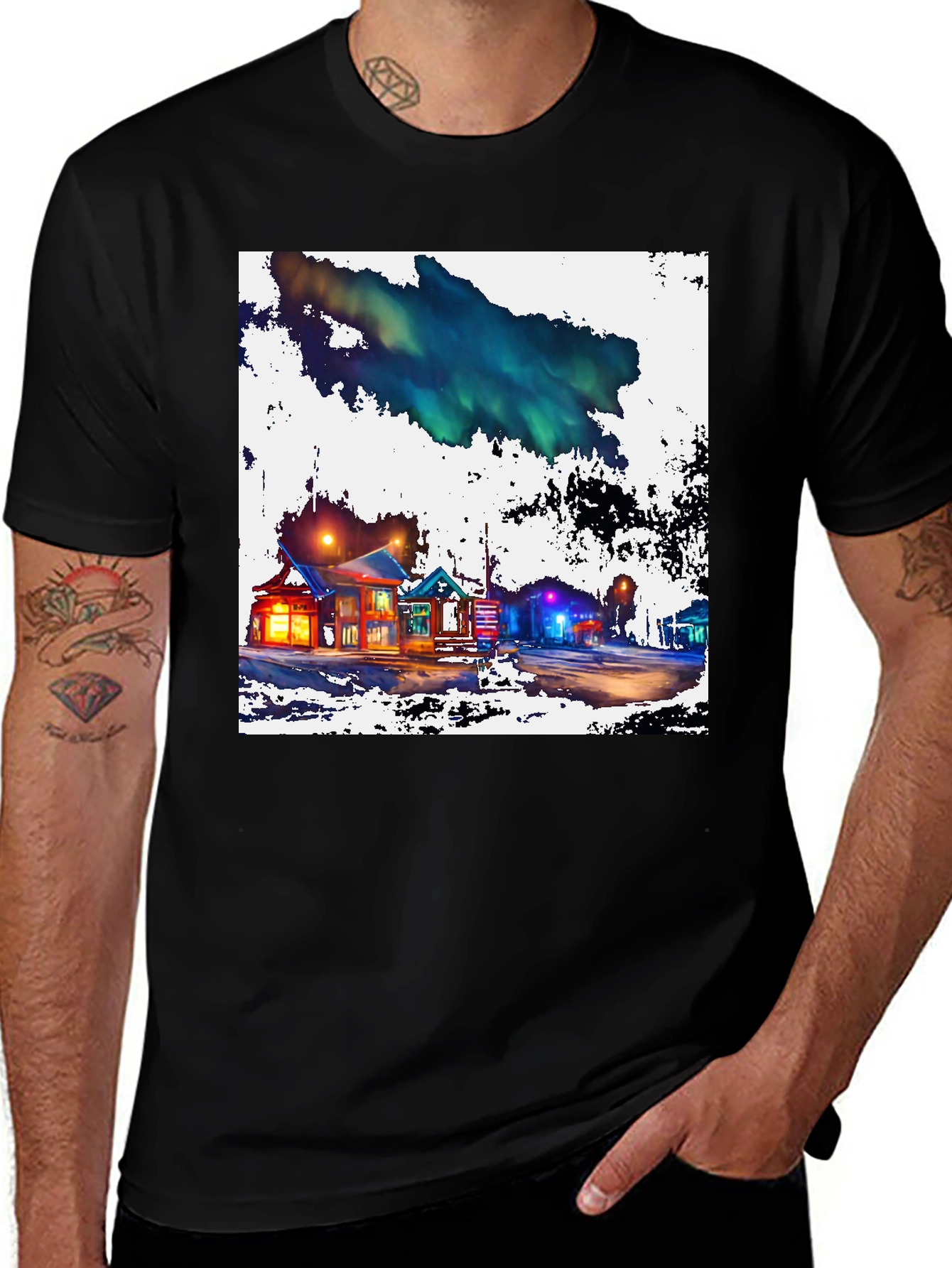 Aurora Borealis Graphic Tee - Northern Lights T-Shirt