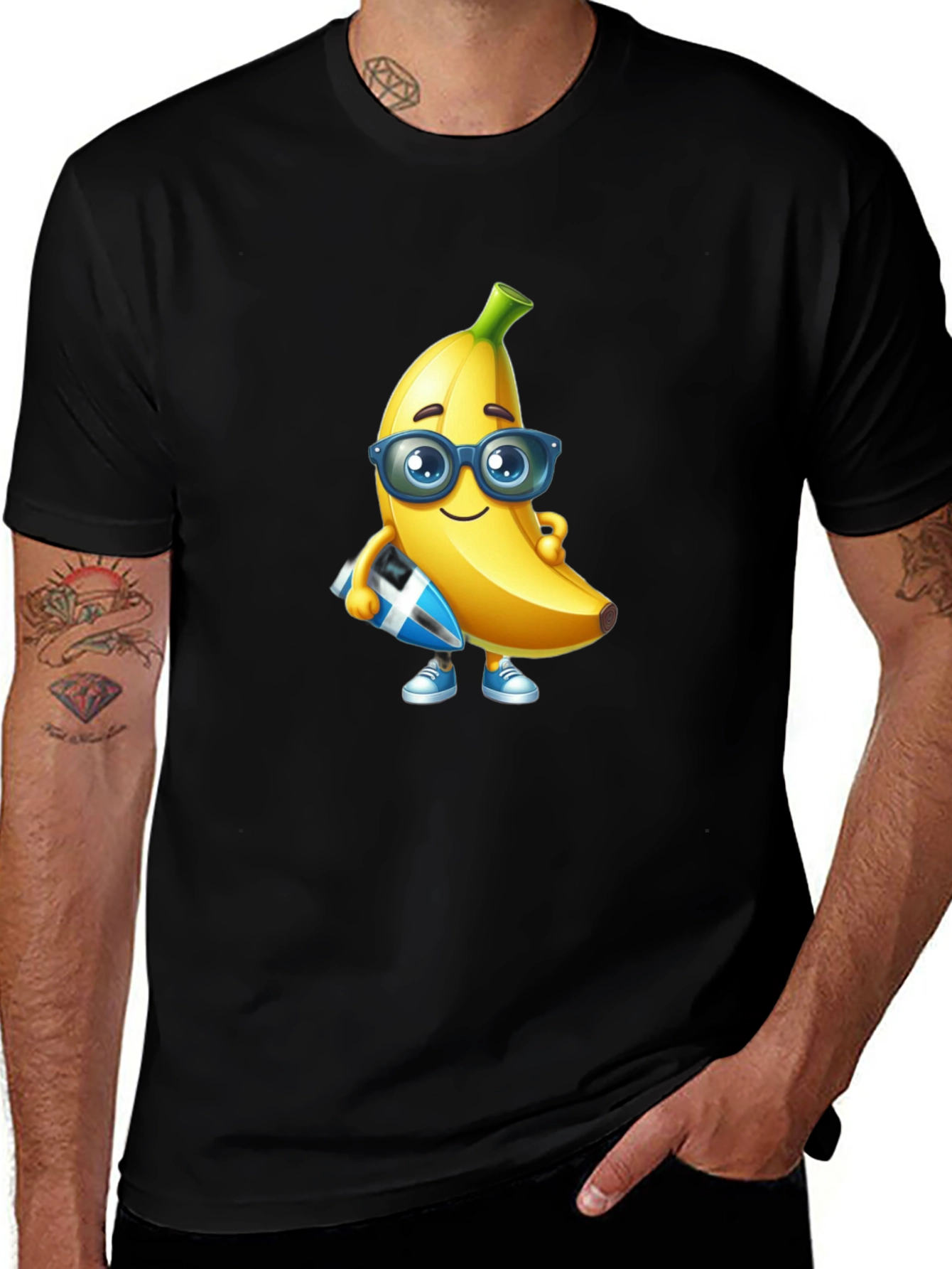 Variant 11 of Cool Banana Graphic Tee - Black Cotton T-Shirt