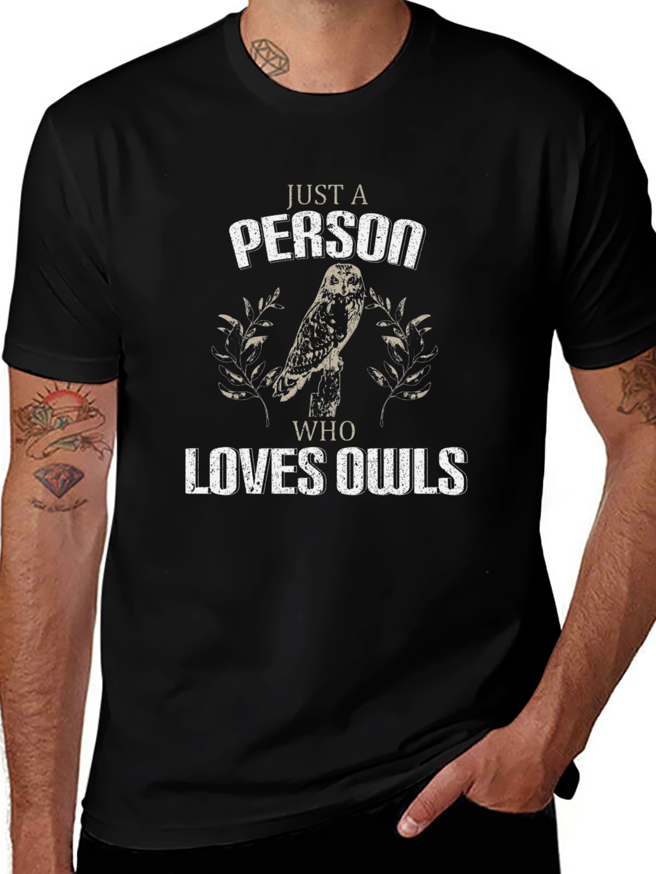 Variant 28 of Owl Lover T-Shirt - Just a Person Who Loves Owls