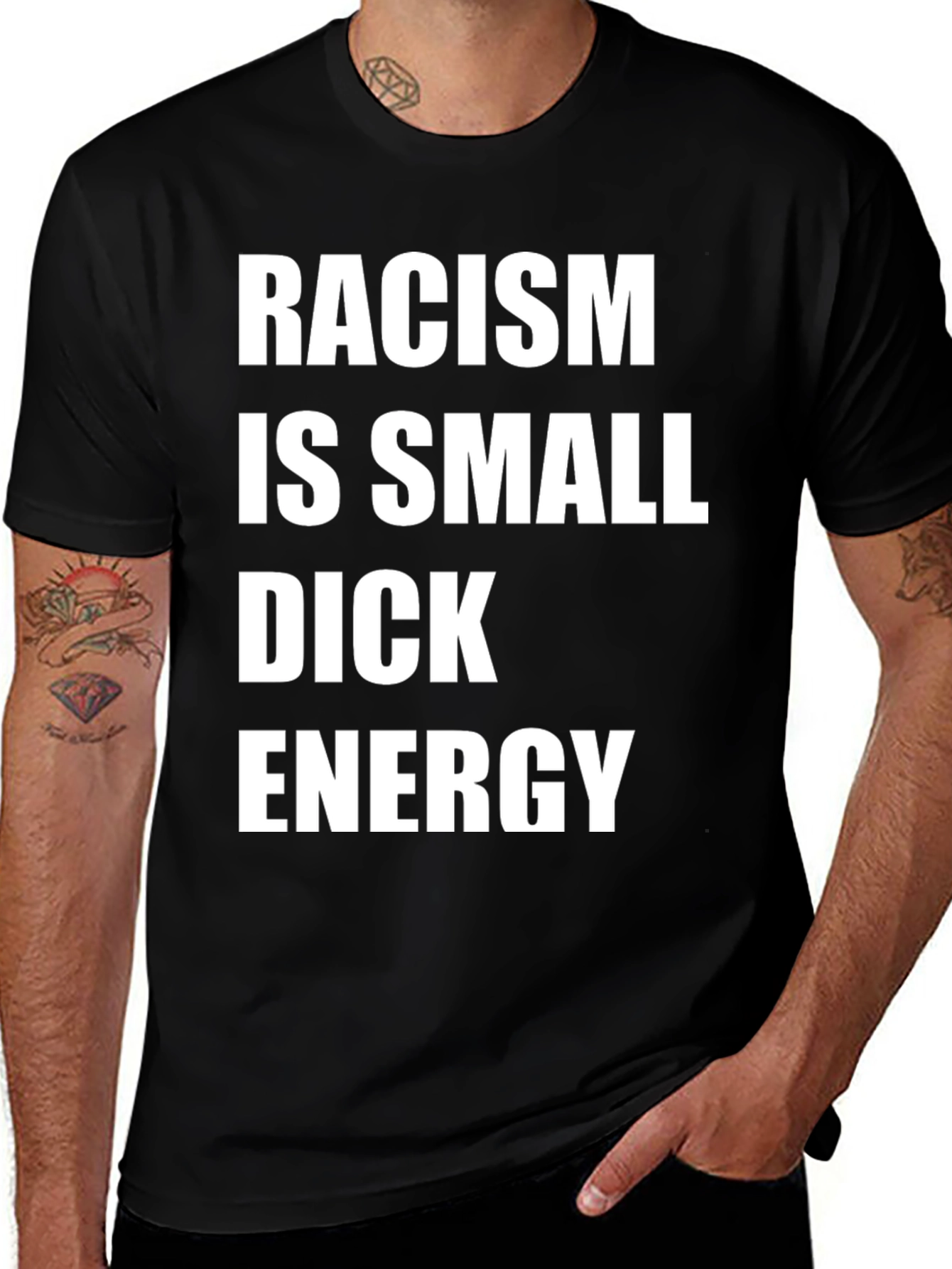 Variant 24 of Racism is Small Dick Energy Graphic Tee