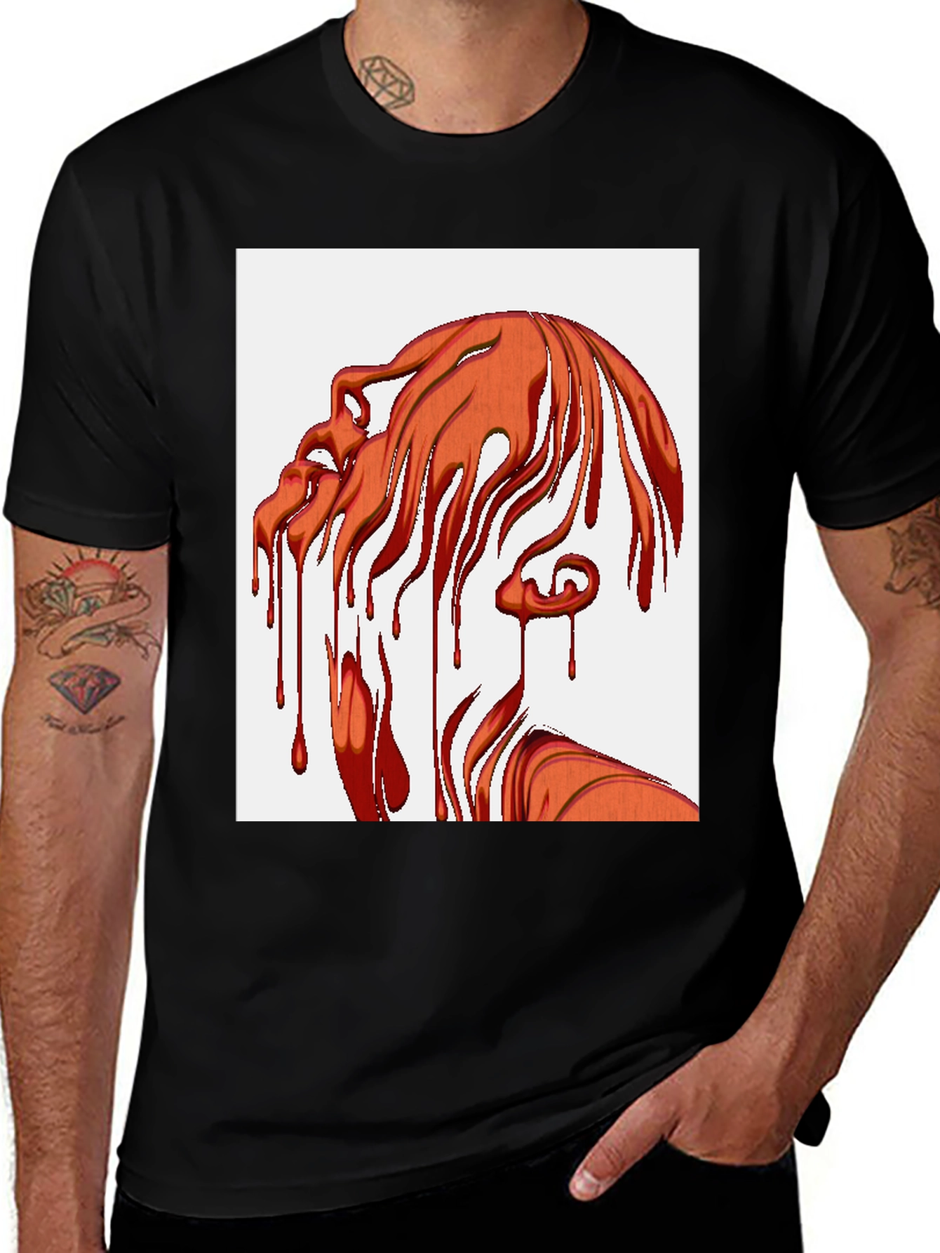 Variant 8 of Abstract Drip Art T-Shirt - Unique Graphic Tee