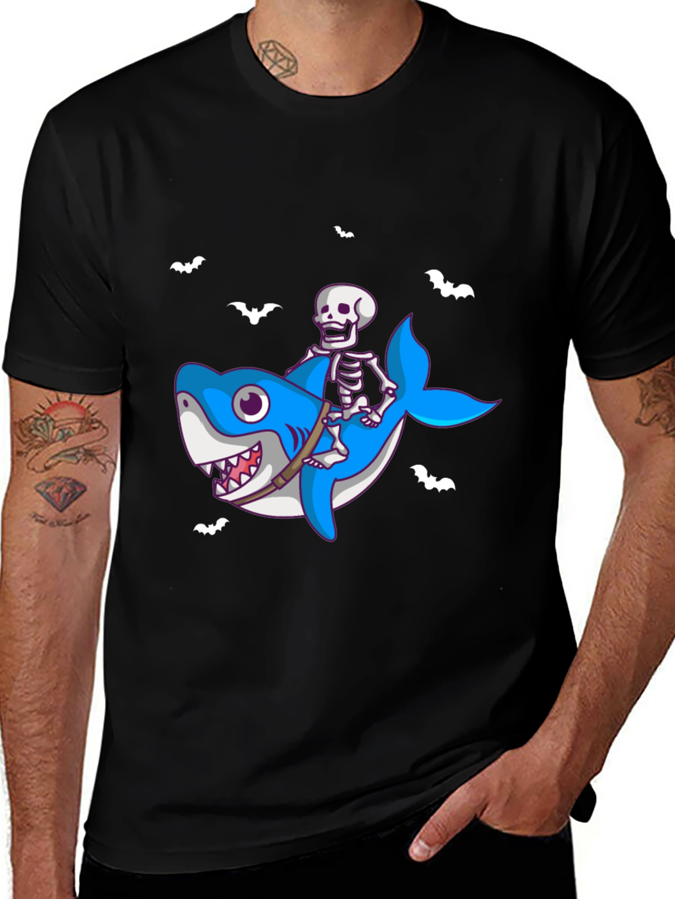 Variant 8 of Skeleton Shark Rider T-Shirt