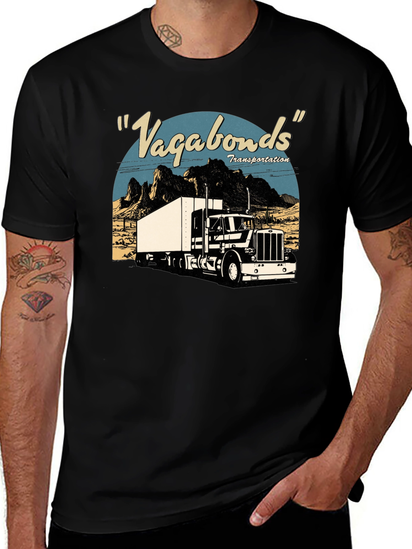 Variant 8 of Vagabonds Trucking Tee - Retro Style