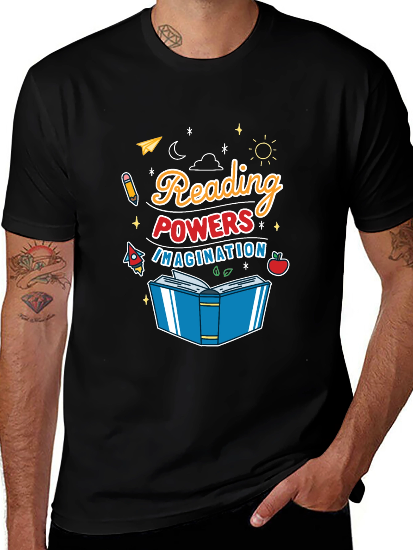 Variant 23 of Reading Powers Imagination Black T-Shirt