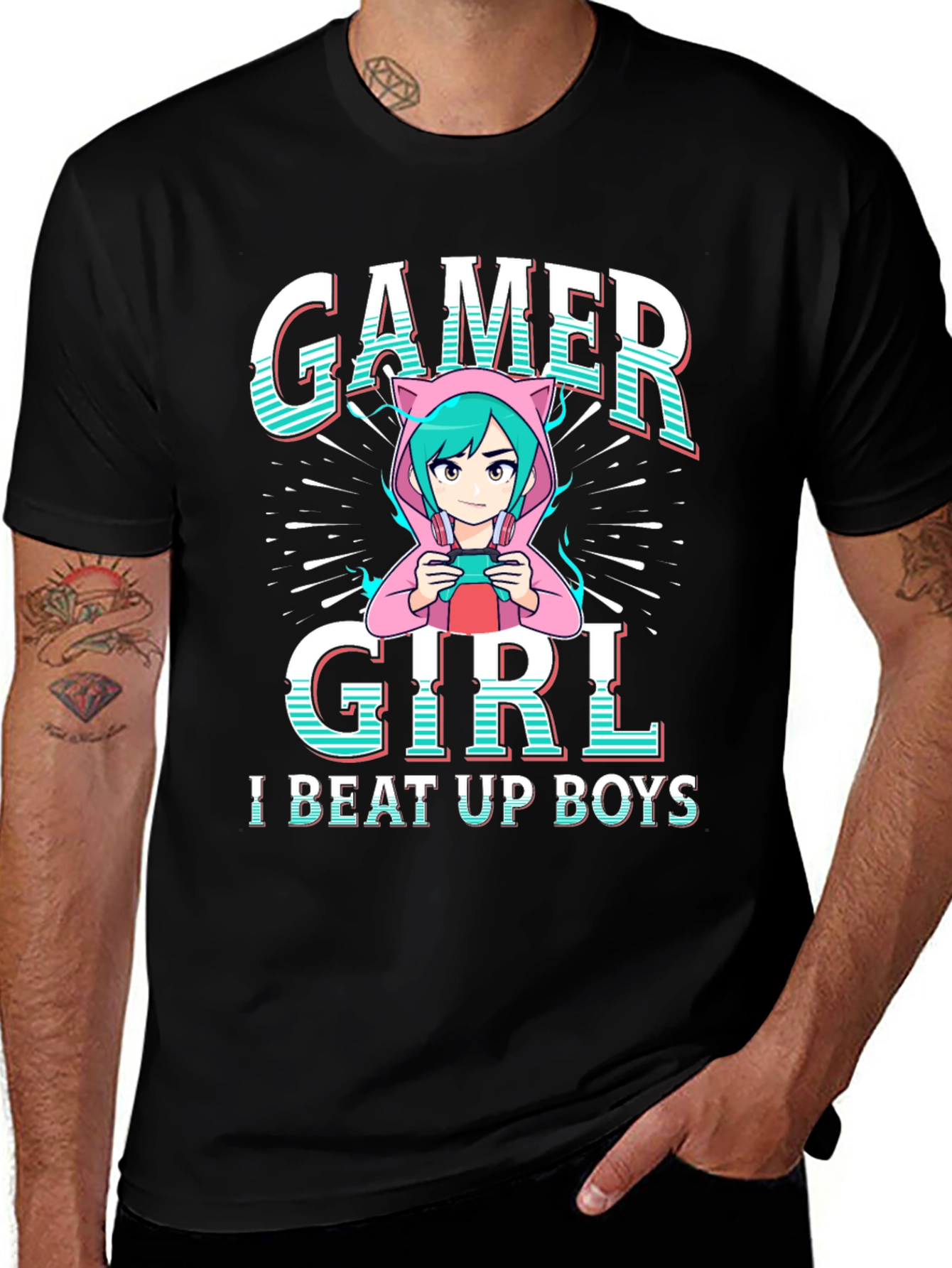 Variant 13 of Gamer Girl T-Shirt: I Beat Up Boys Graphic Tee