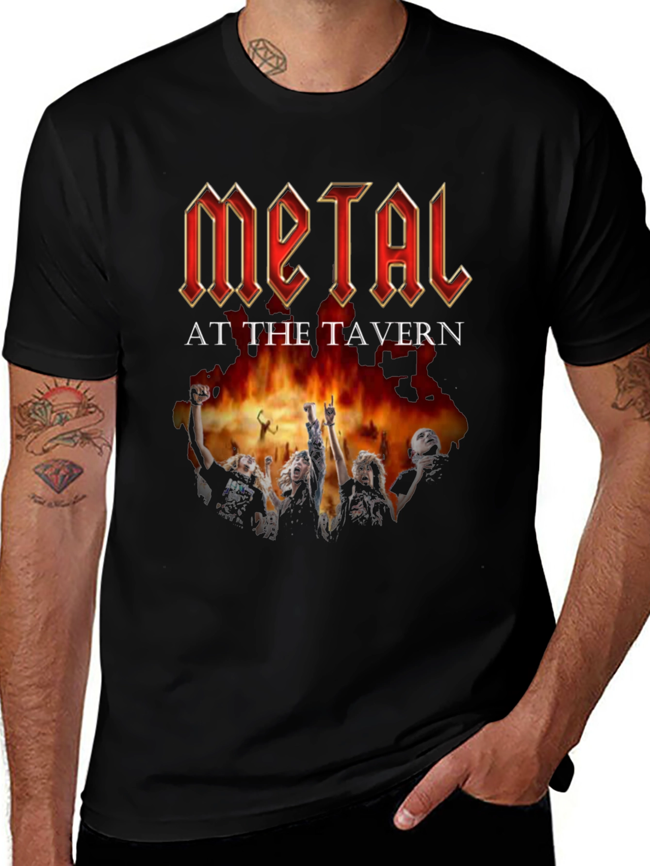 Variant 5 of Metal at the Tavern Graphic Tee - Black