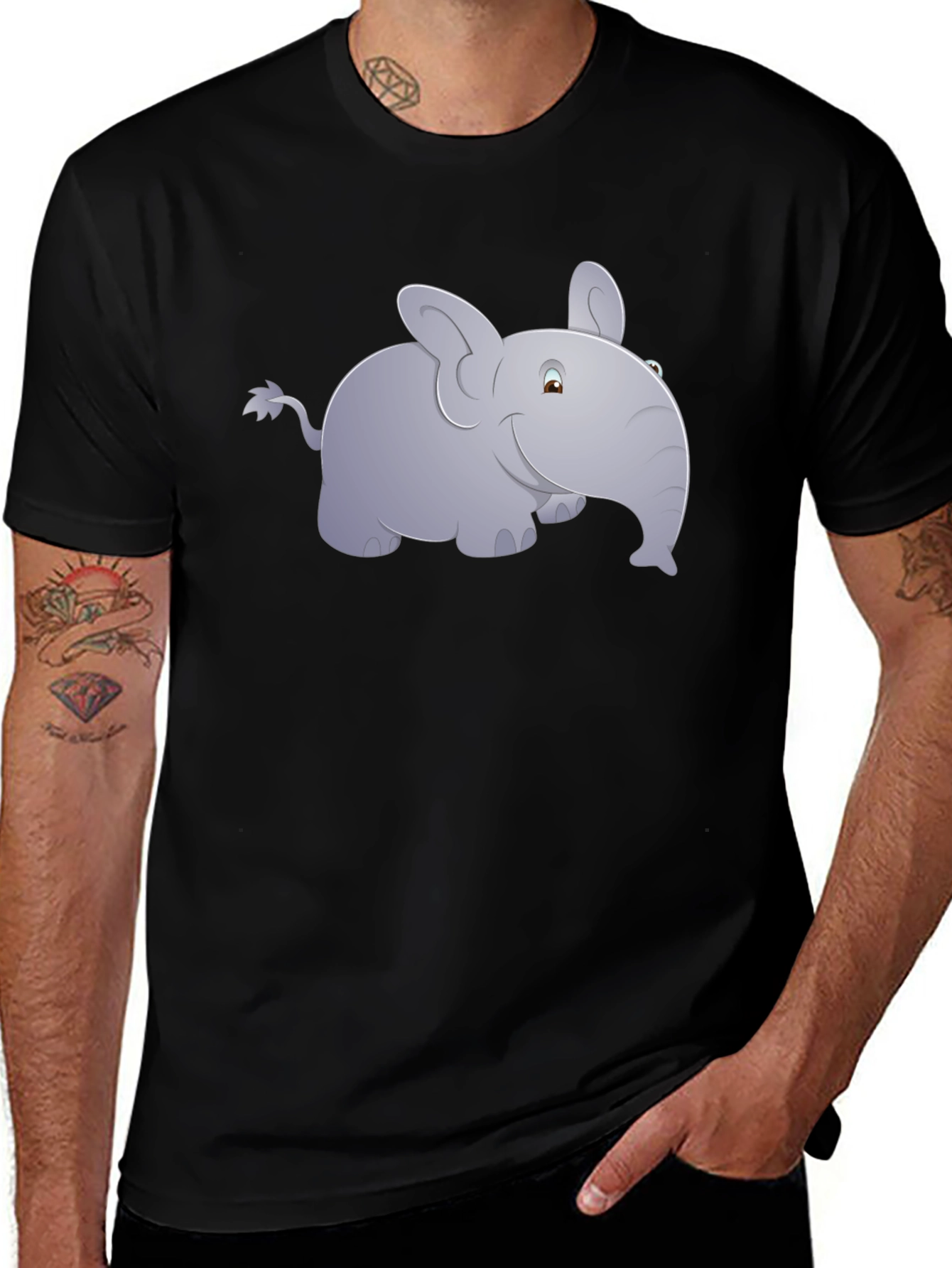 Variant 23 of Cute Elephant Graphic Tee - Soft Cotton Blend T-Shirt
