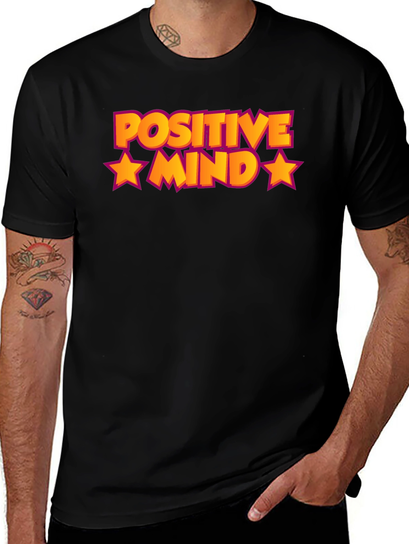 Variant 12 of Positive Mind Graphic T-Shirt - Black