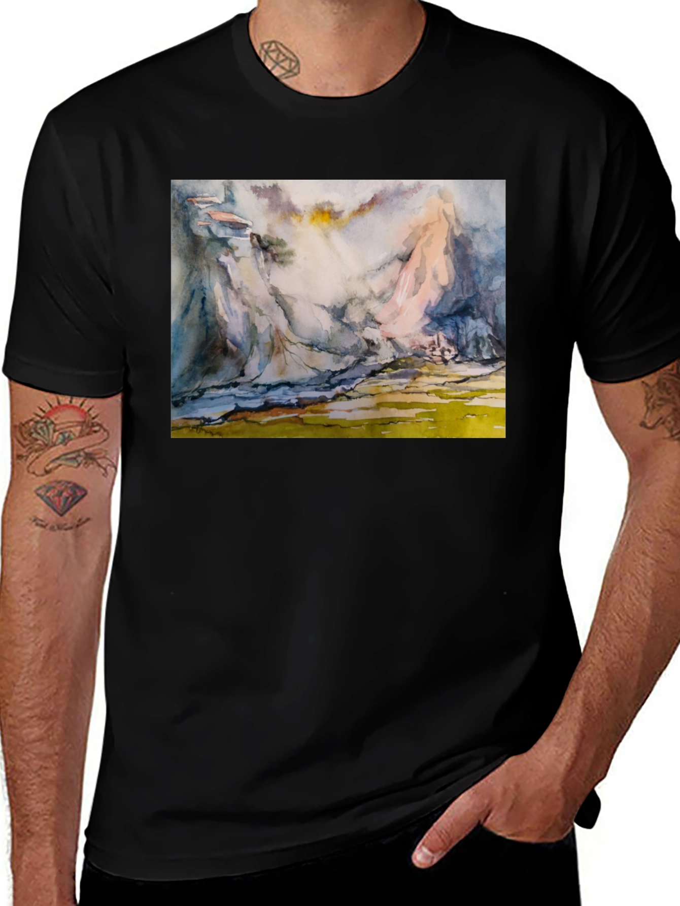 Variant 22 of Abstract Mountain Scene T-Shirt