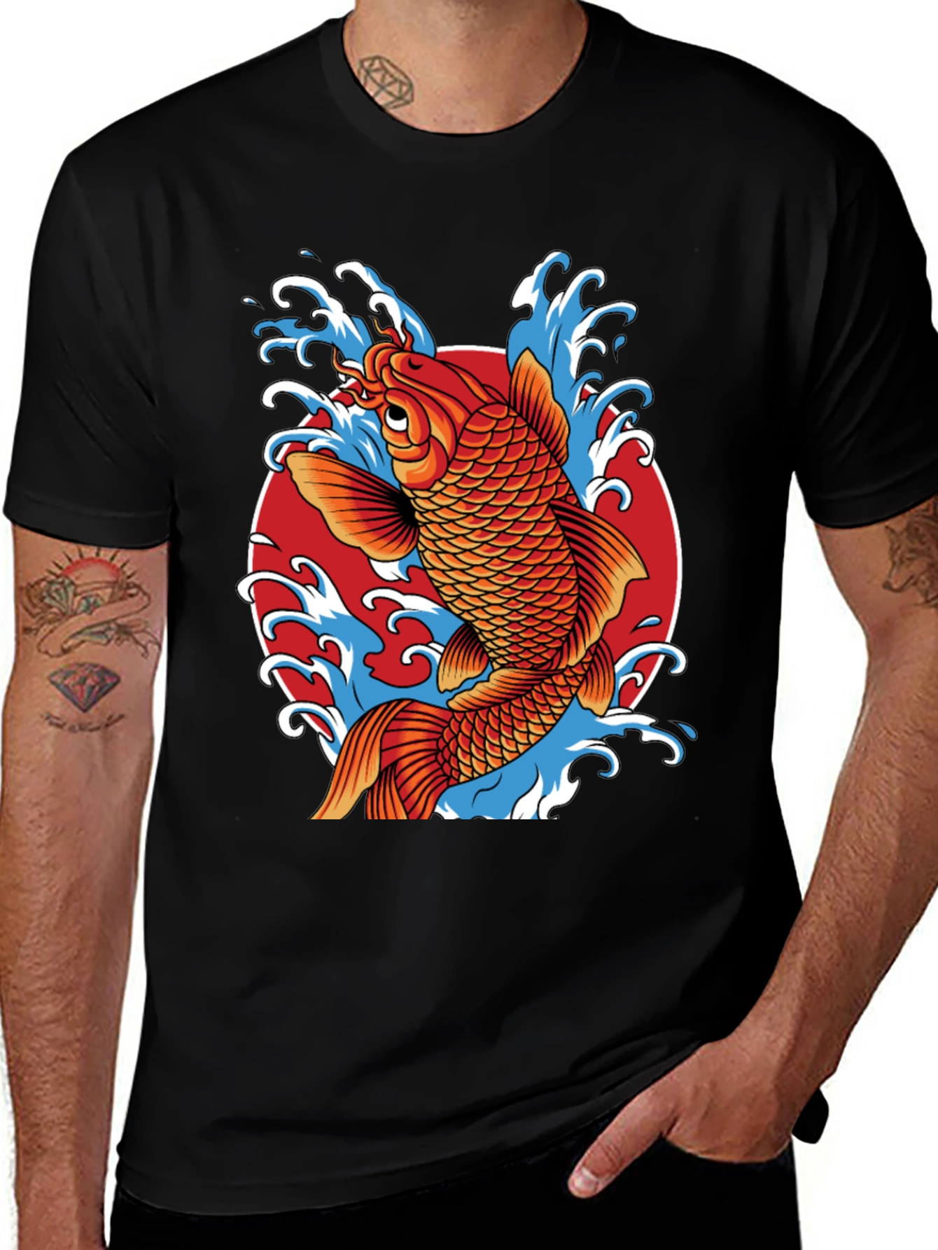 Variant 21 of Koi Fish Graphic Print T-Shirt