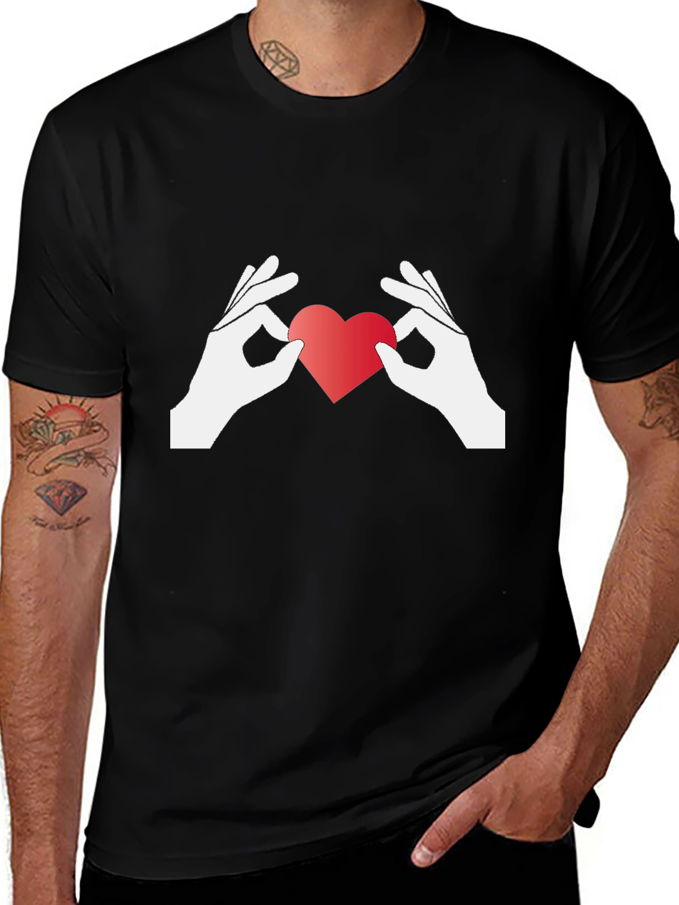 Variant 10 of Heart Hands Graphic Tee - Show Your Love!