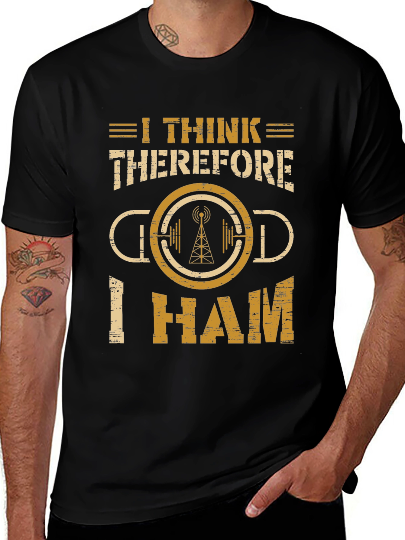 Variant 18 of I Think Therefore I Ham Radio T-Shirt