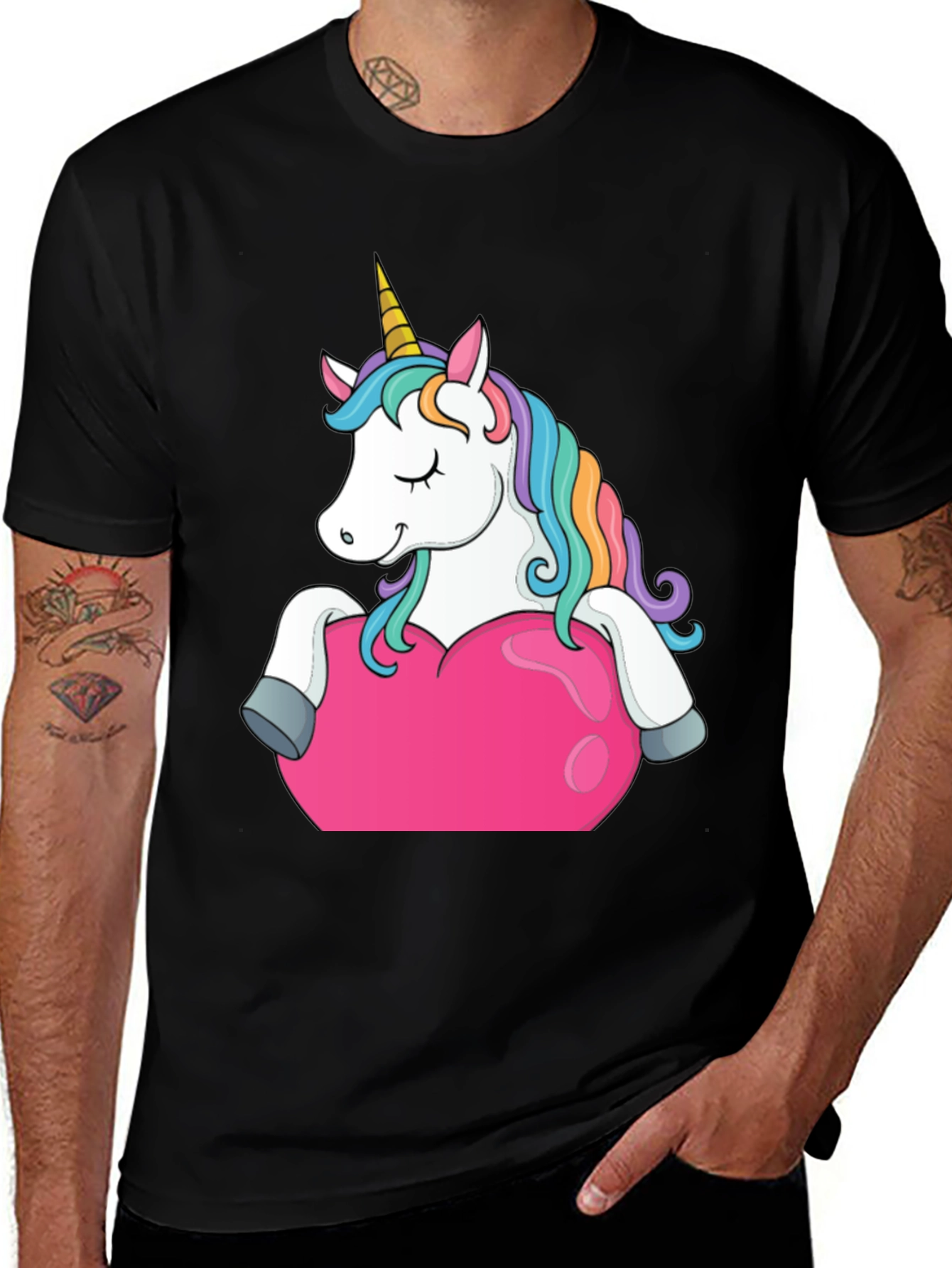 Variant 22 of Unicorn Heart Graphic Tee - Black