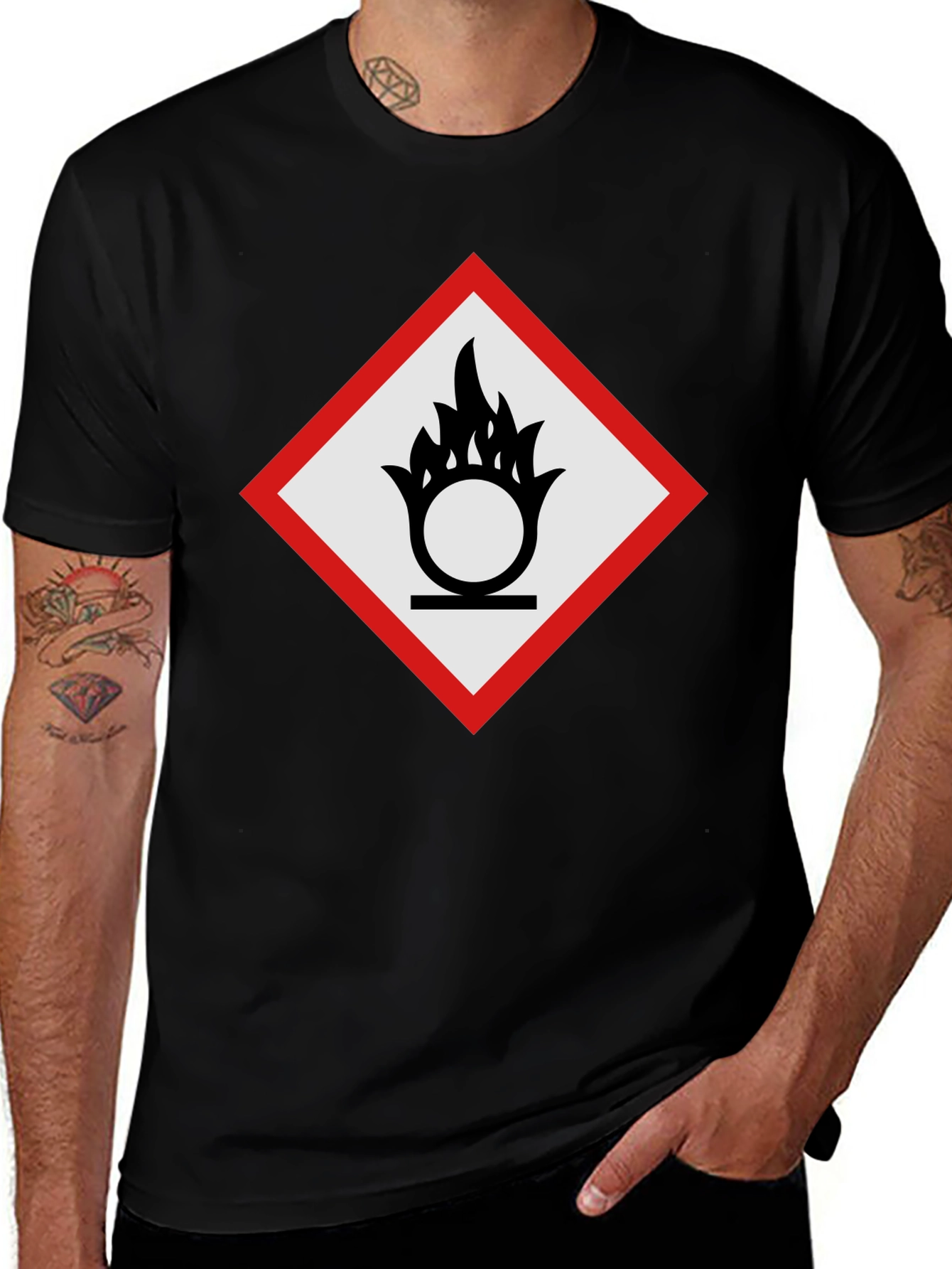Oxidizer Hazard Symbol T-Shirt - Black