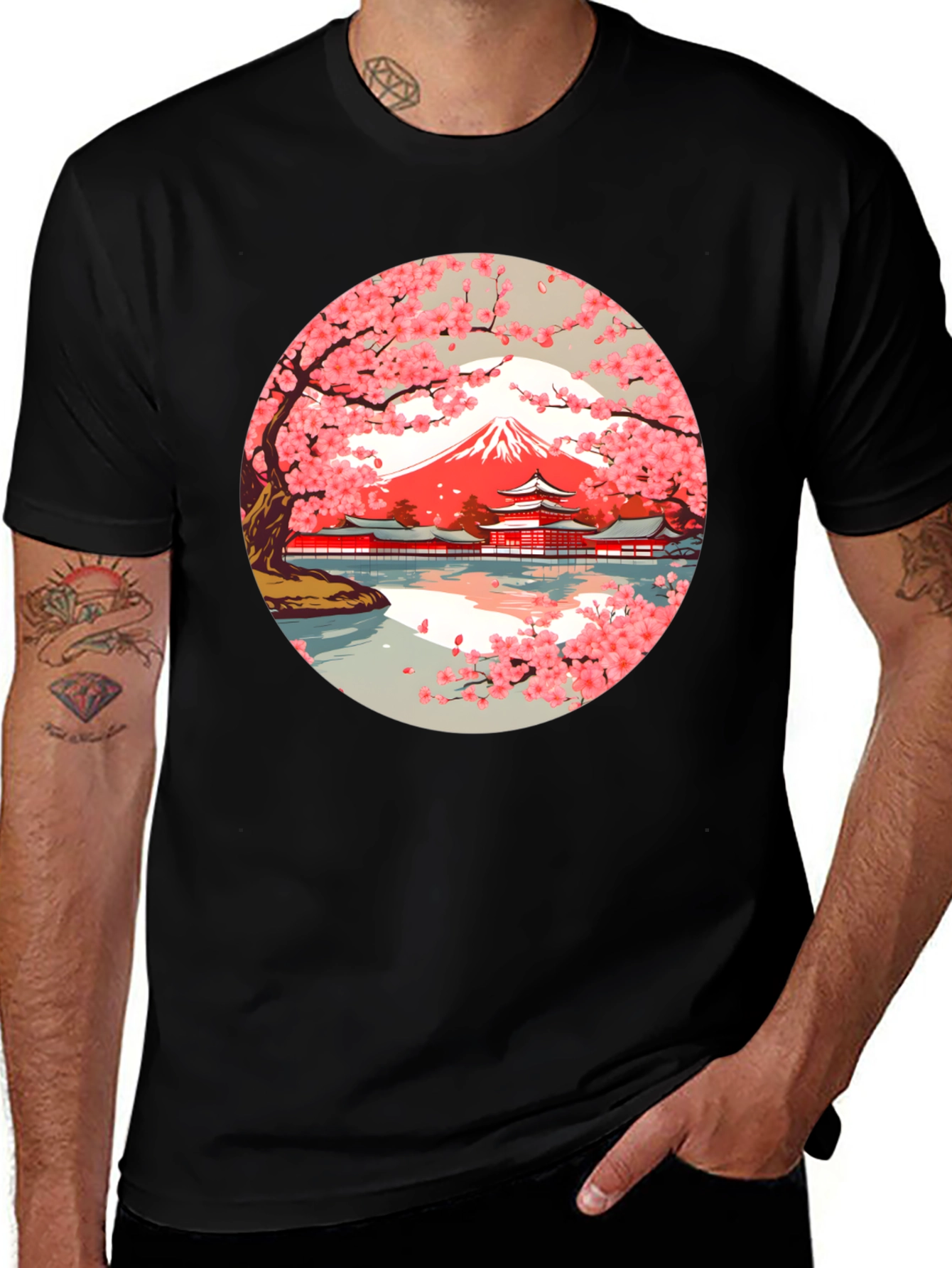 Japanese Sakura Mount Fuji T-Shirt