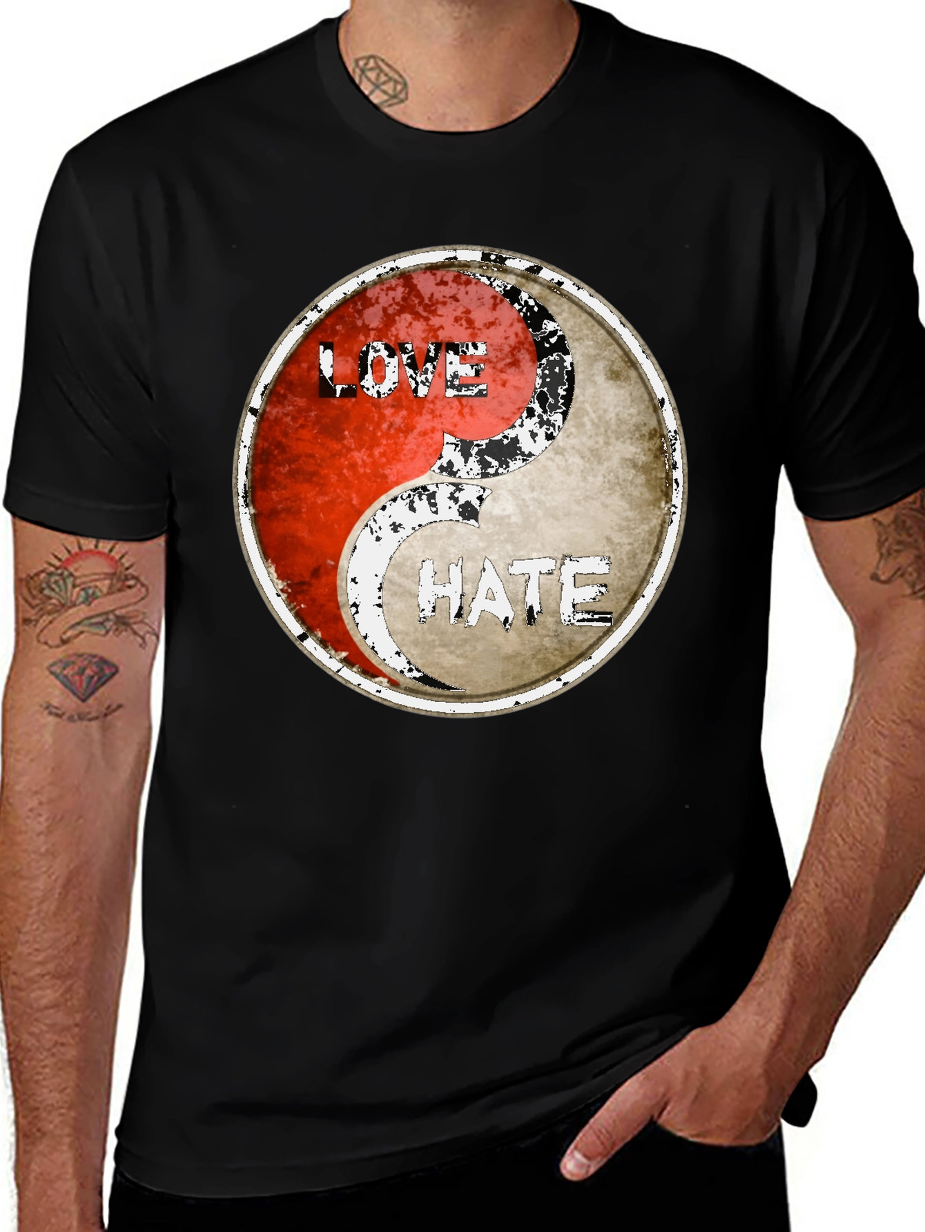 Yin Yang Love Hate Graphic Tee