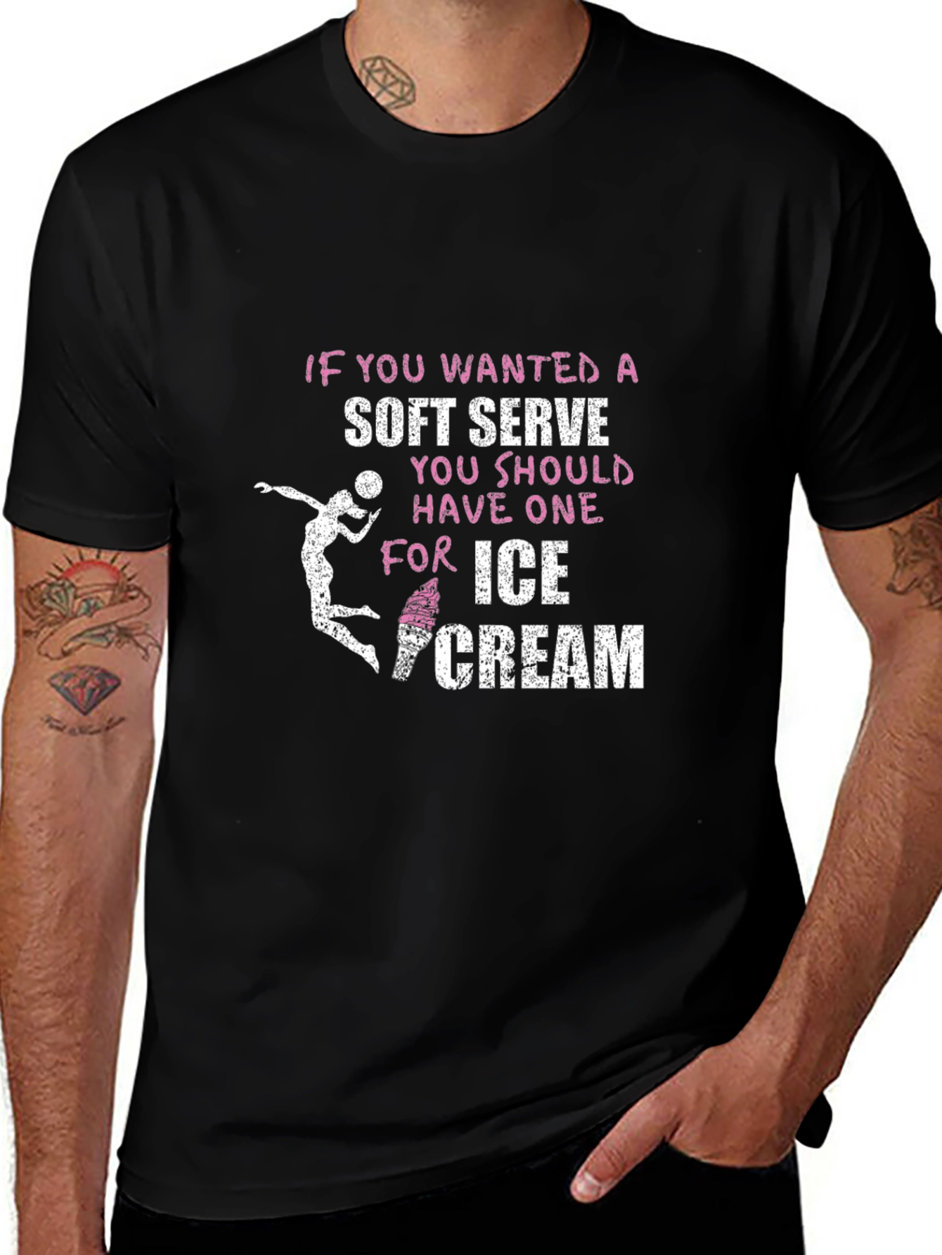 Variant 15 of Soft Serve Ice Cream Volleyball Graphic T-Shirt