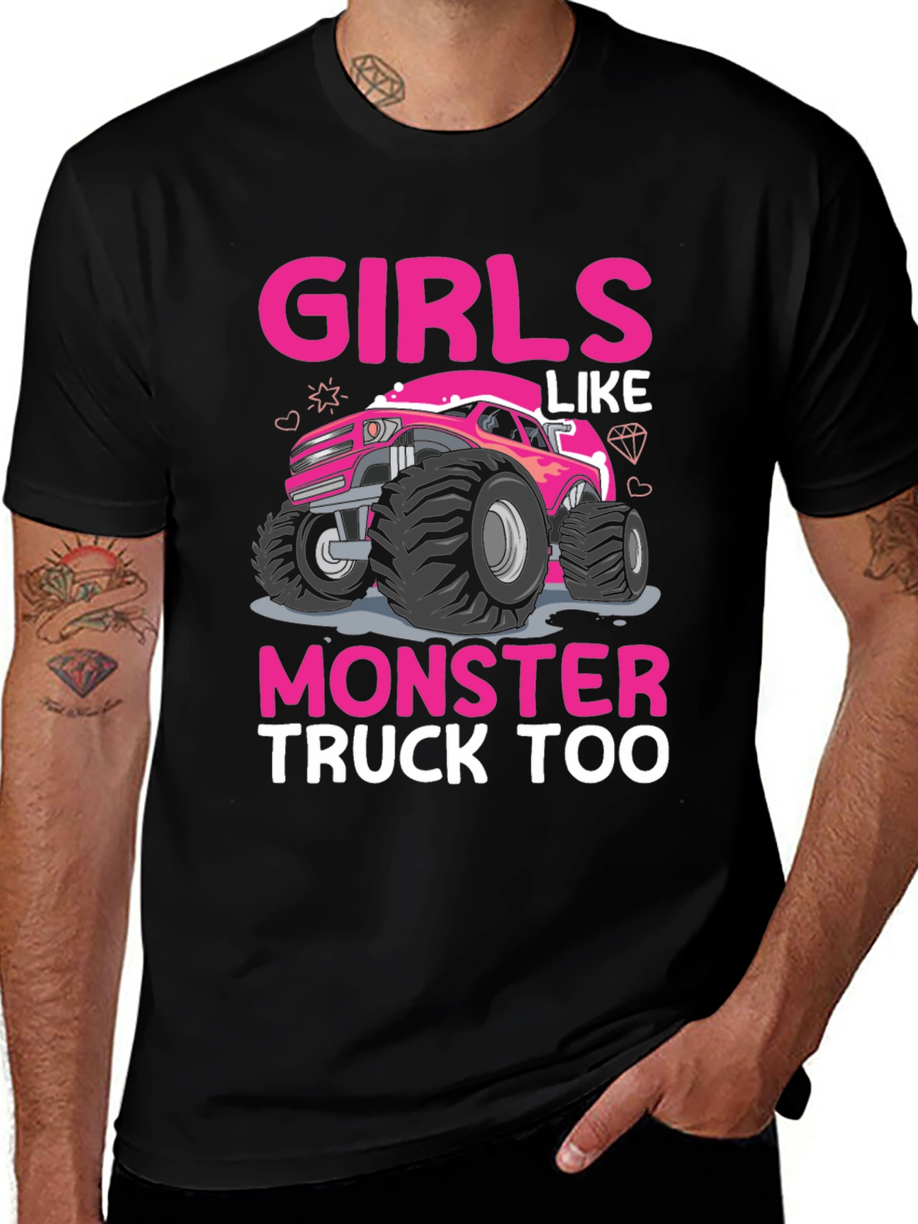 Variant 16 of Girls Like Monster Truck Too T-Shirt