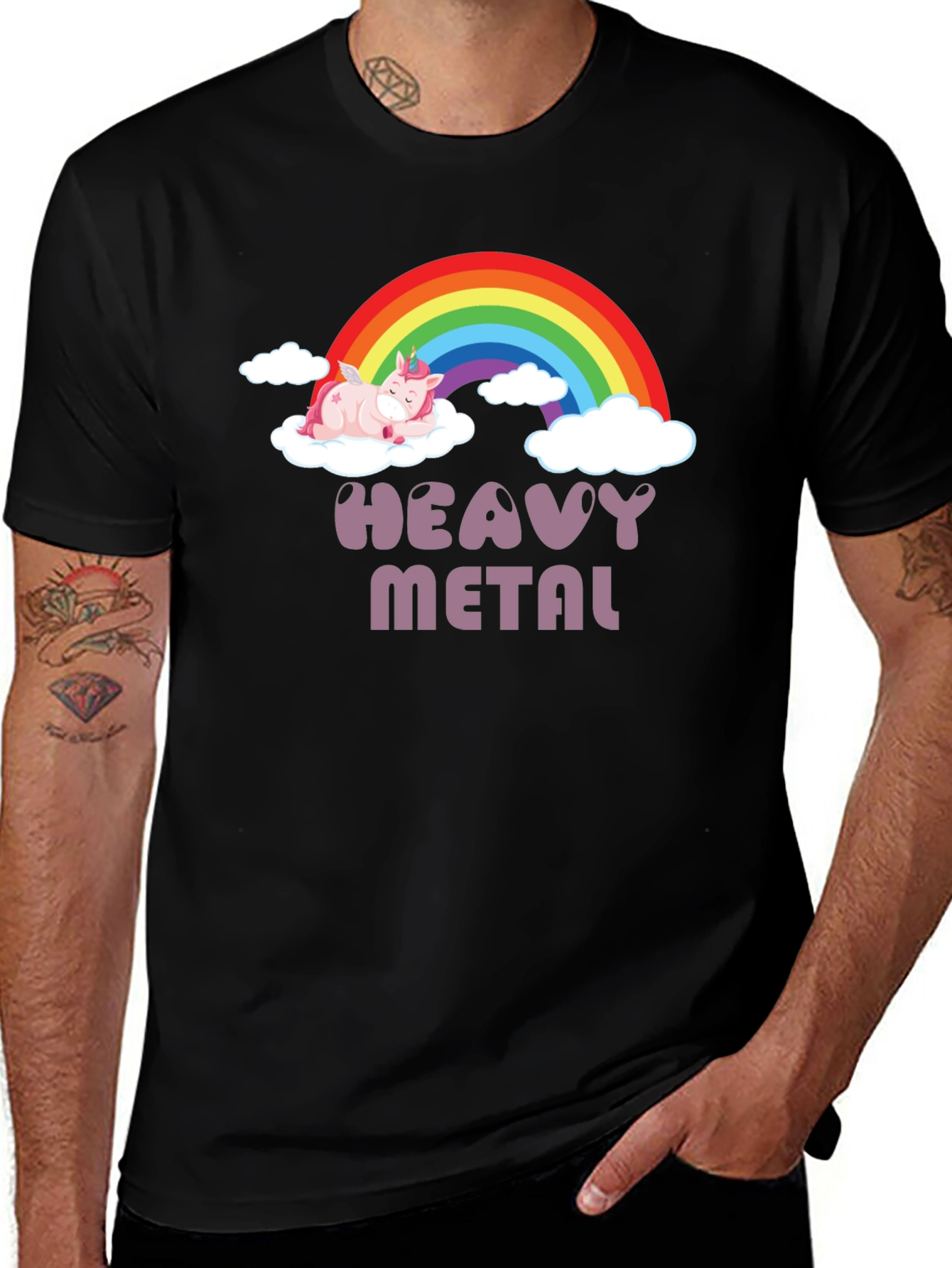 Variant 30 of Heavy Metal Unicorn T-Shirt - Black