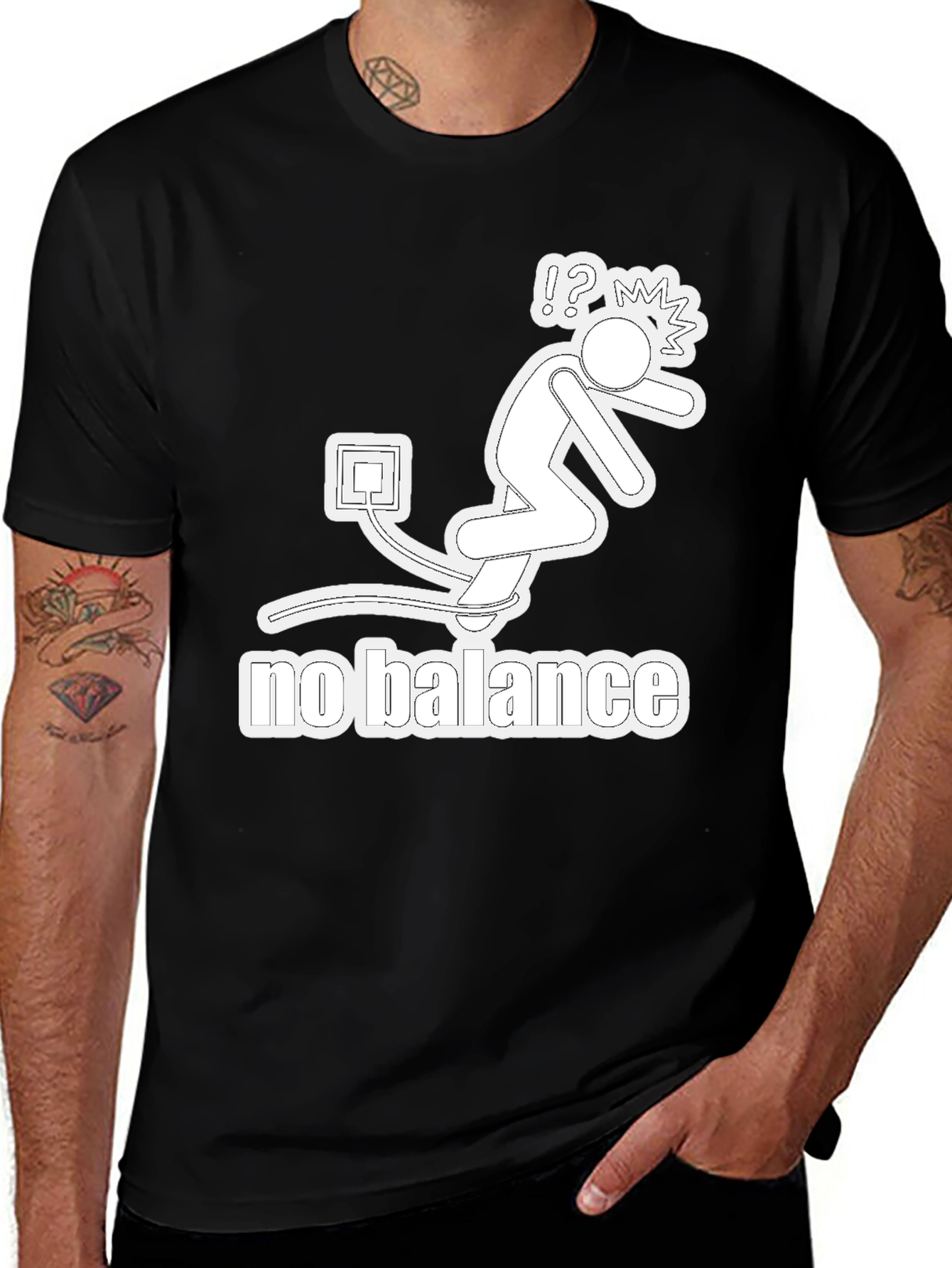 Variant 2 of No Balance Graphic Tee - Funny Stick Figure T-Shirt