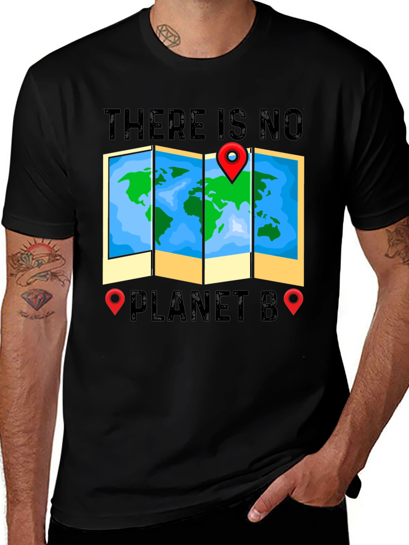 Variant 28 of There is No Planet B Earth Map T-Shirt