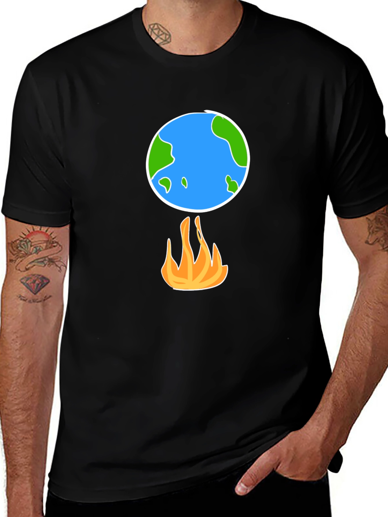 Variant 29 of Earth on Fire Graphic Tee - Global Warming Awareness
