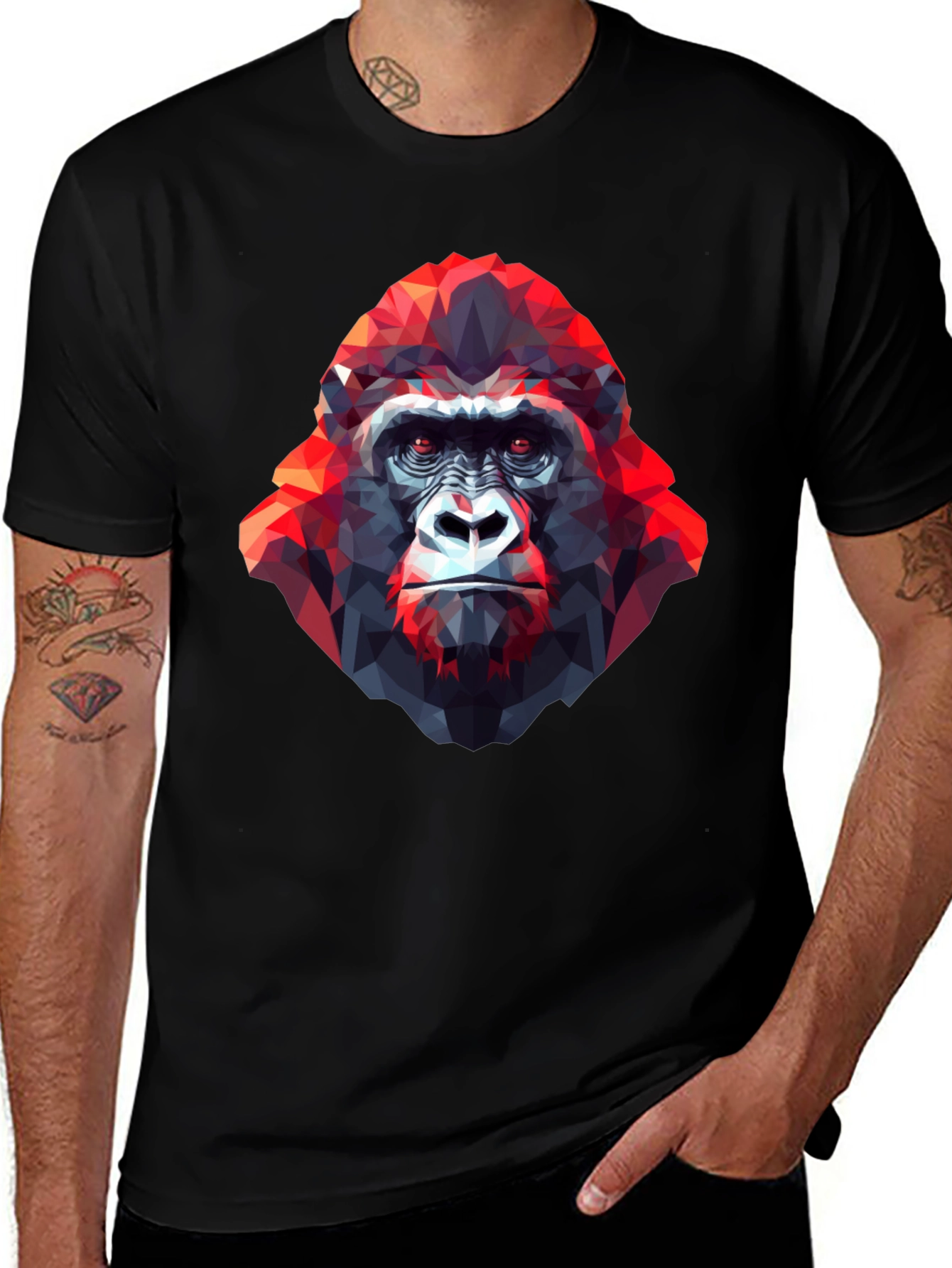 Variant 26 of Geometric Gorilla Graphic Tee - Bold & Unique Design