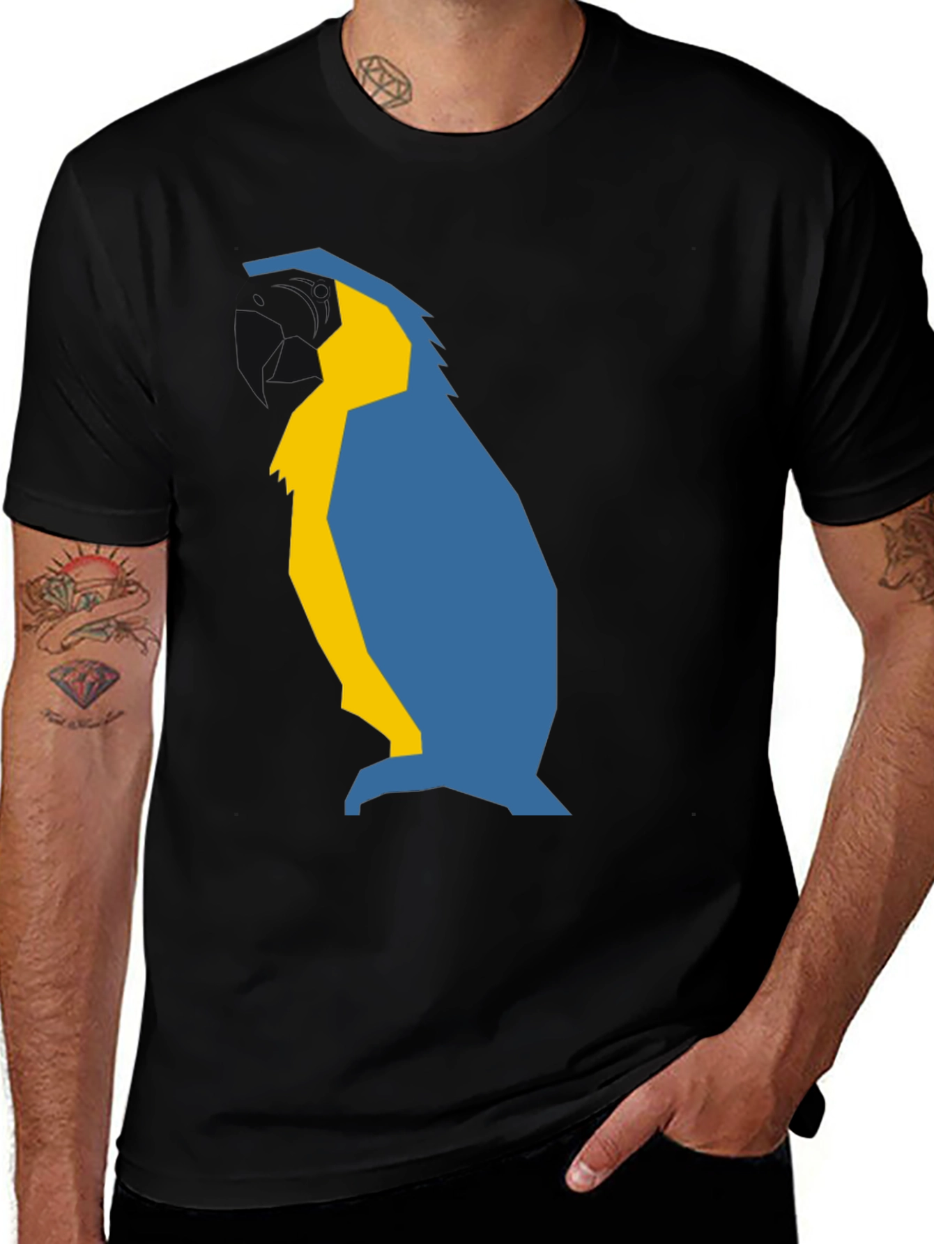 Modern Penguin Graphic Tee - Black Unisex T-Shirt