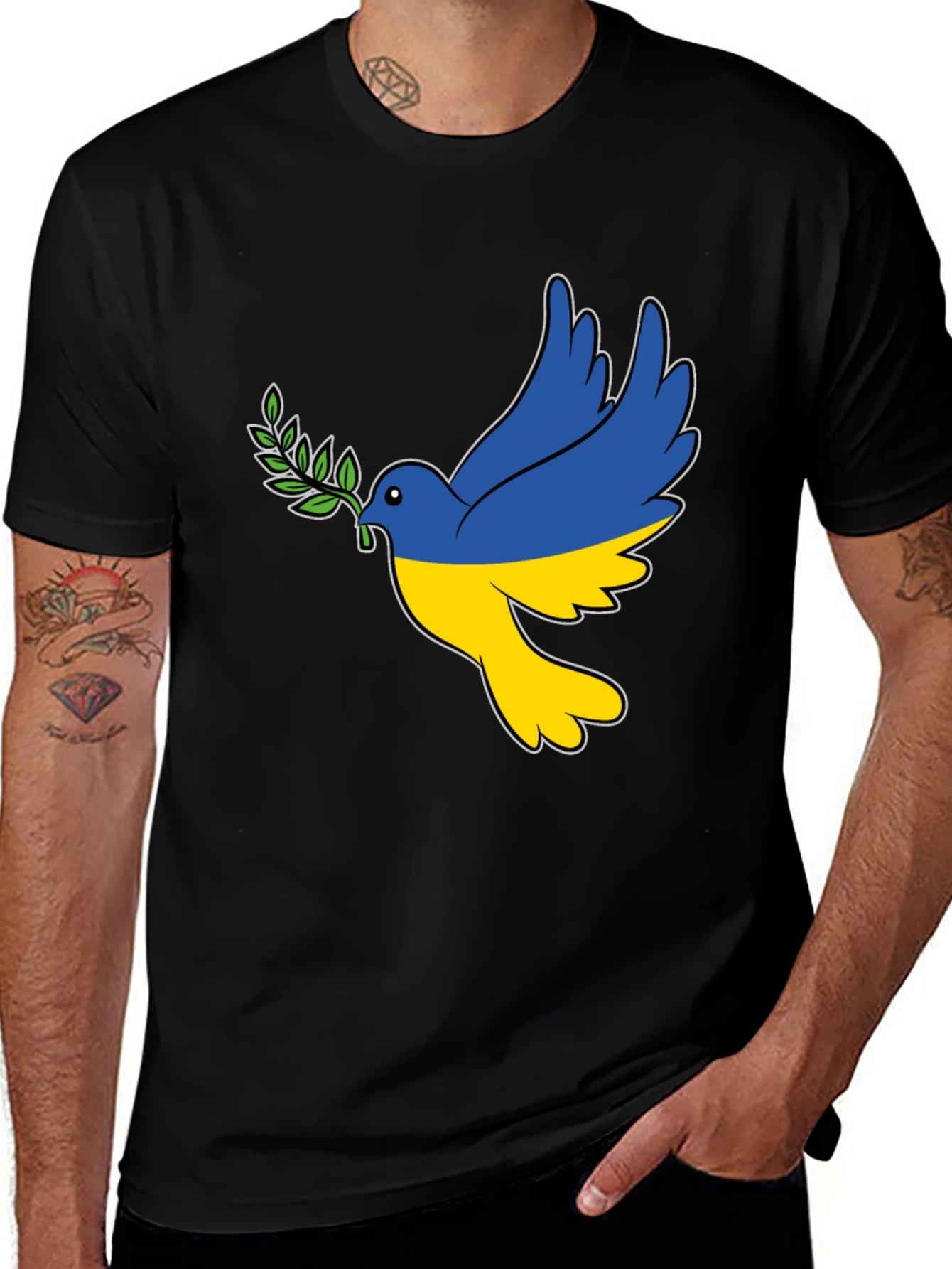 Variant 20 of Ukraine Flag Dove T-Shirt