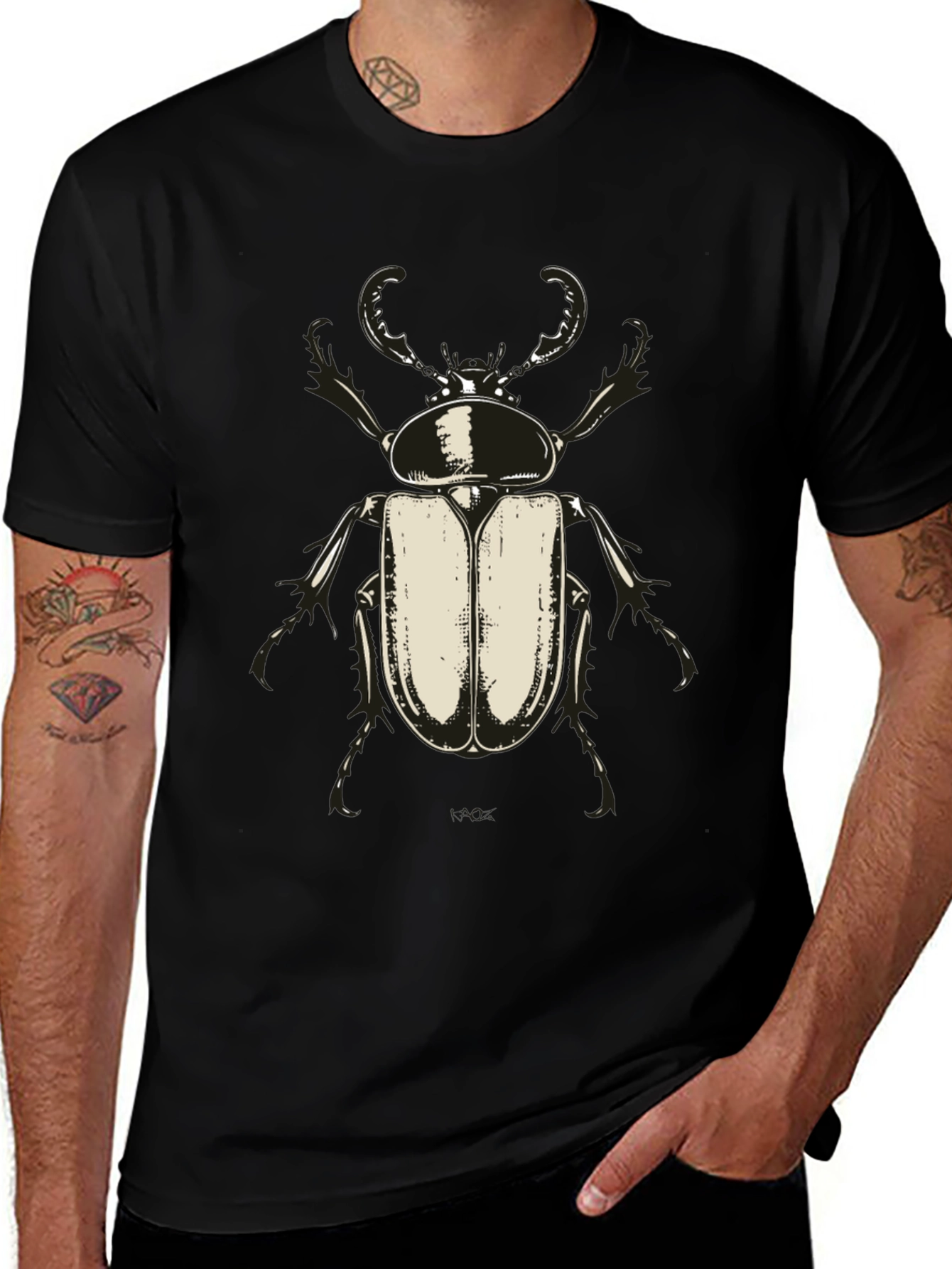Variant 4 of Beetle Graphic Tee - Bold Insect Design