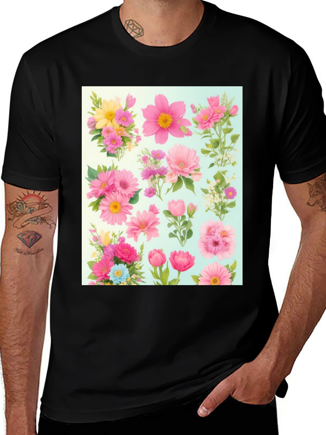 Variant 4 of Floral Print Crew Neck T-Shirt