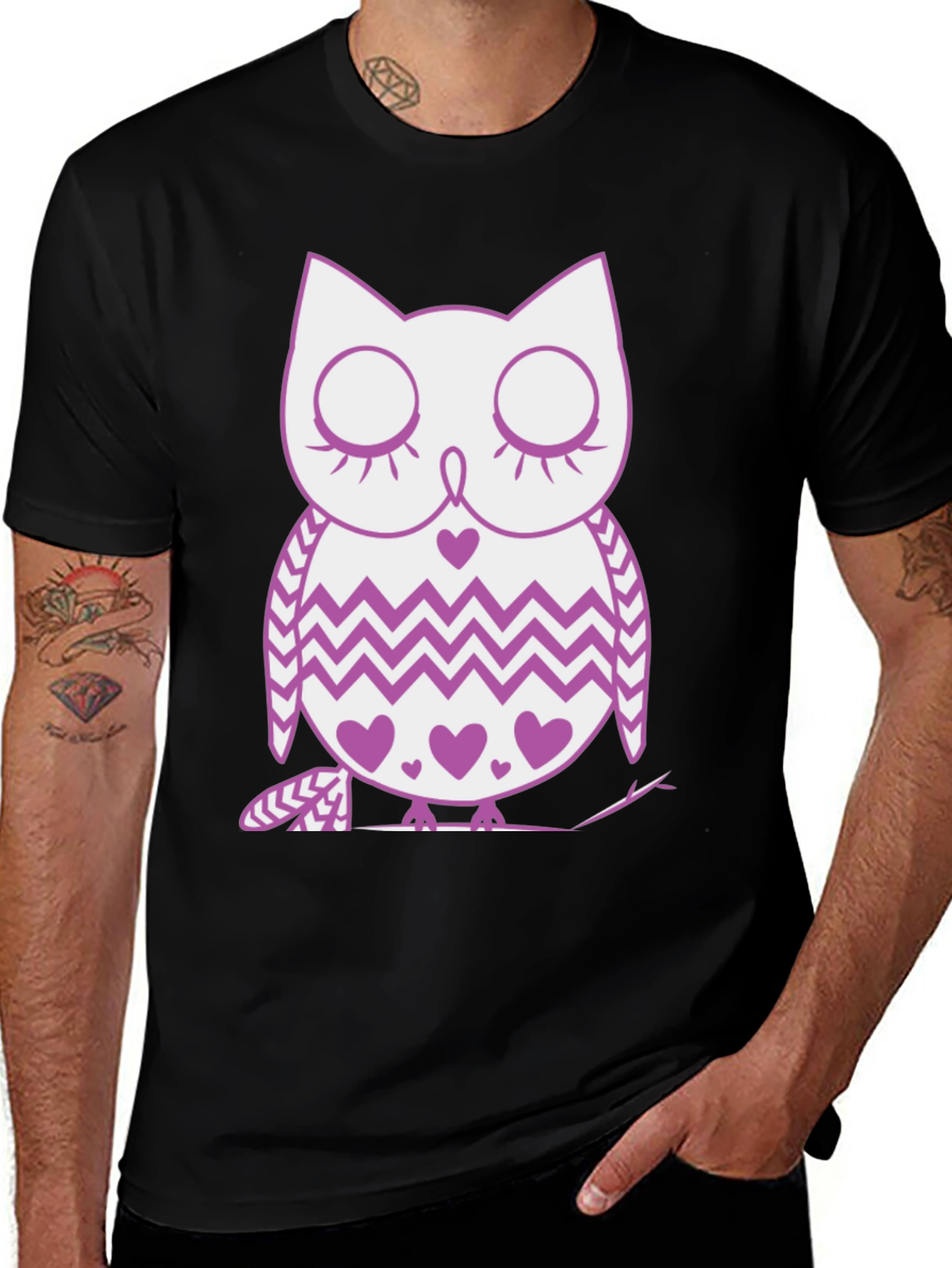 Variant 23 of Owl Heart Graphic Print T-Shirt