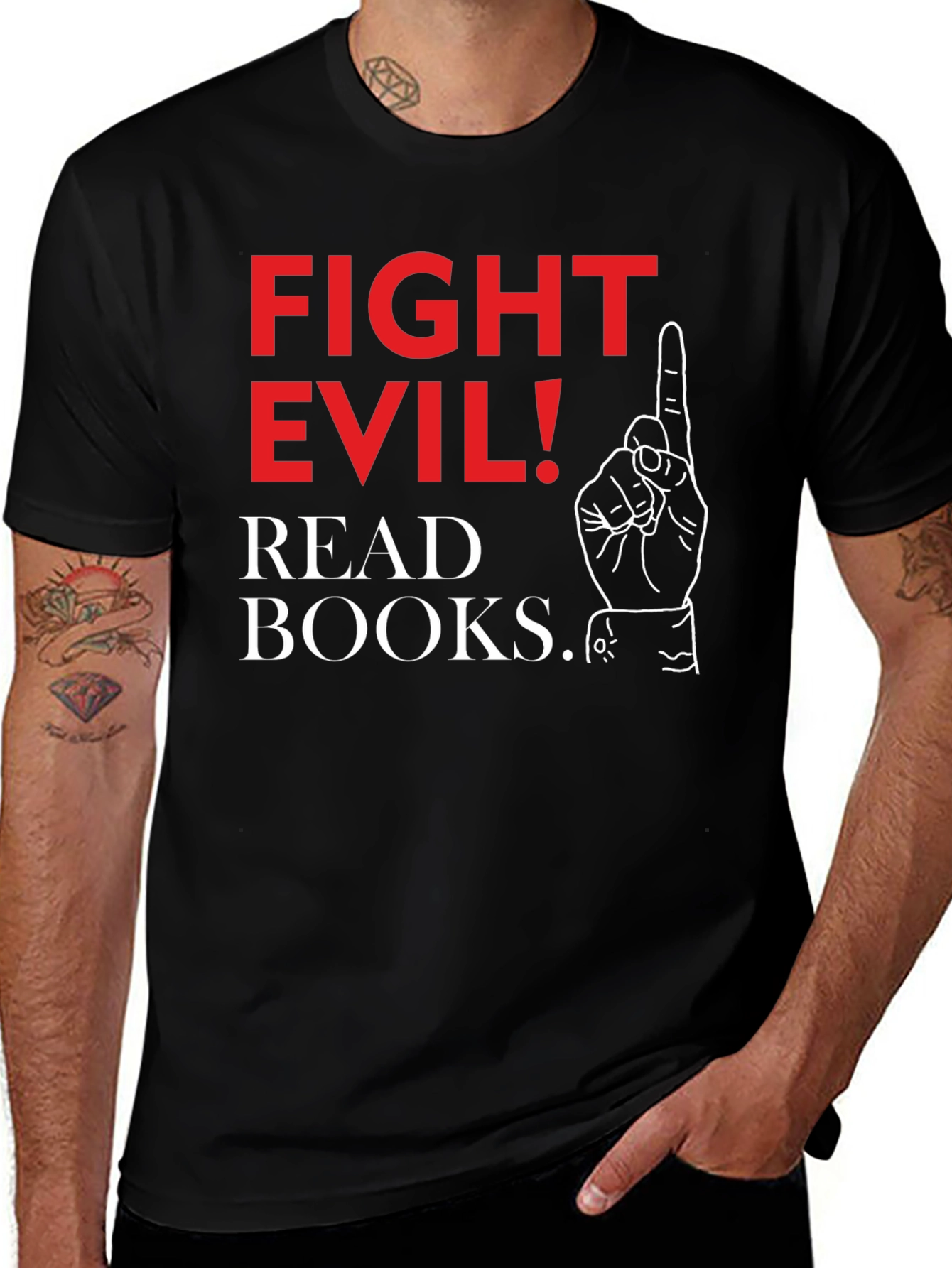 Variant 2 of Fight Evil! Read Books. Graphic T-Shirt
