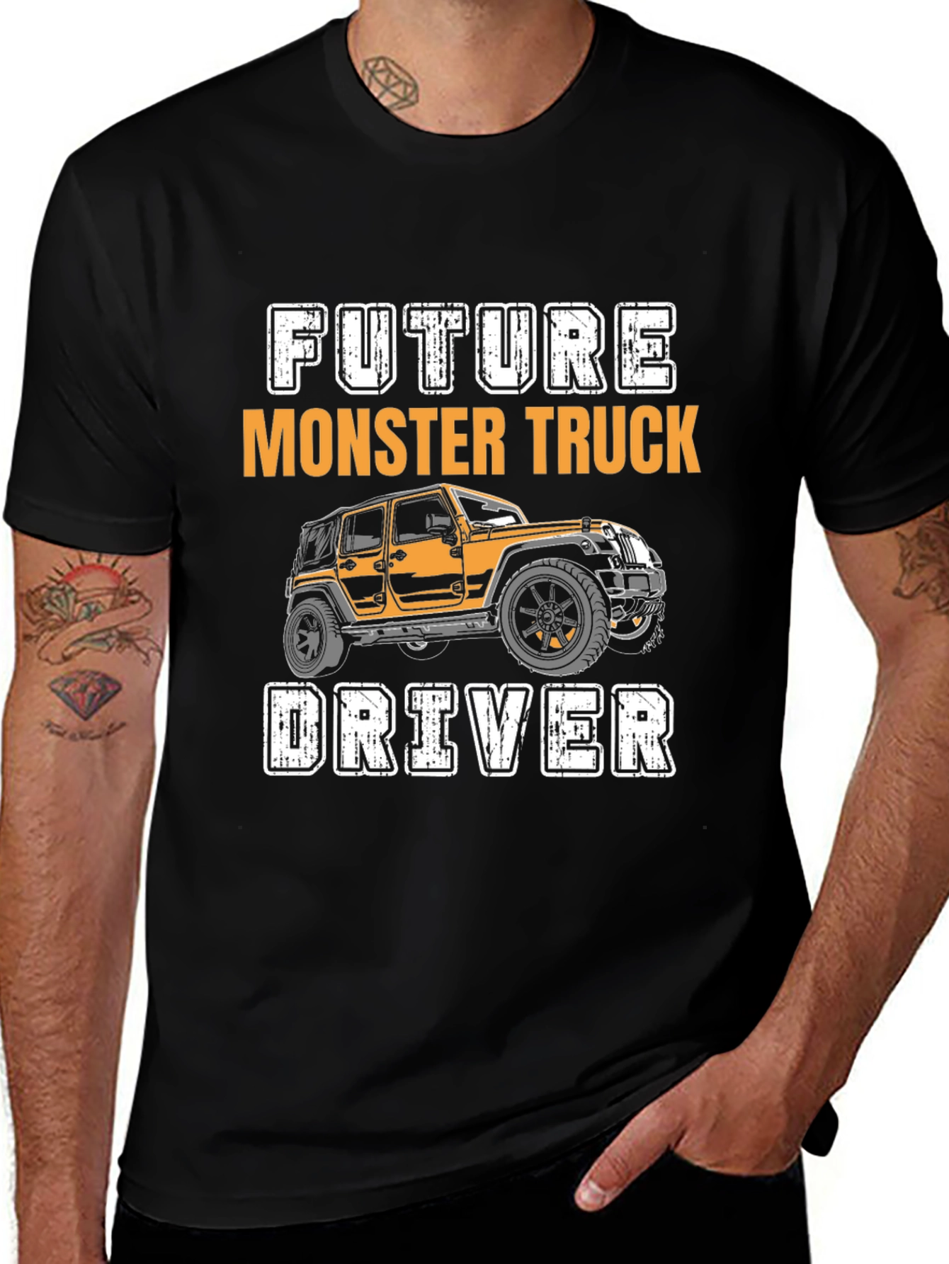 Variant 18 of Future Monster Truck Driver Black Graphic Tee